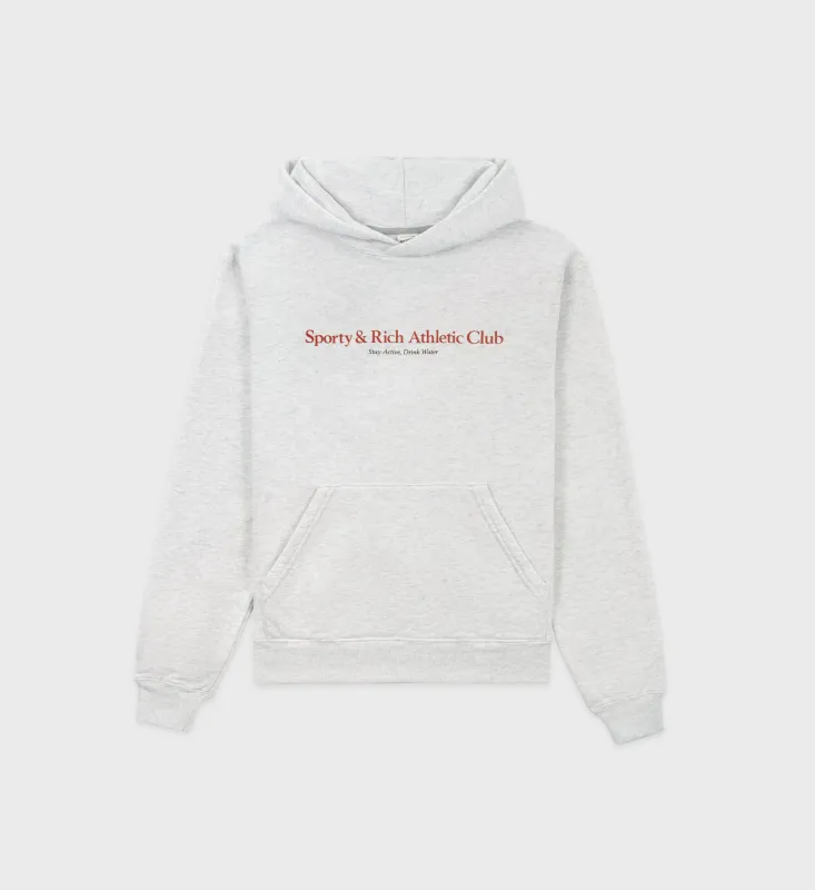 Athletic Club Hoodie - Heather Gray sold by Sporty and Rich