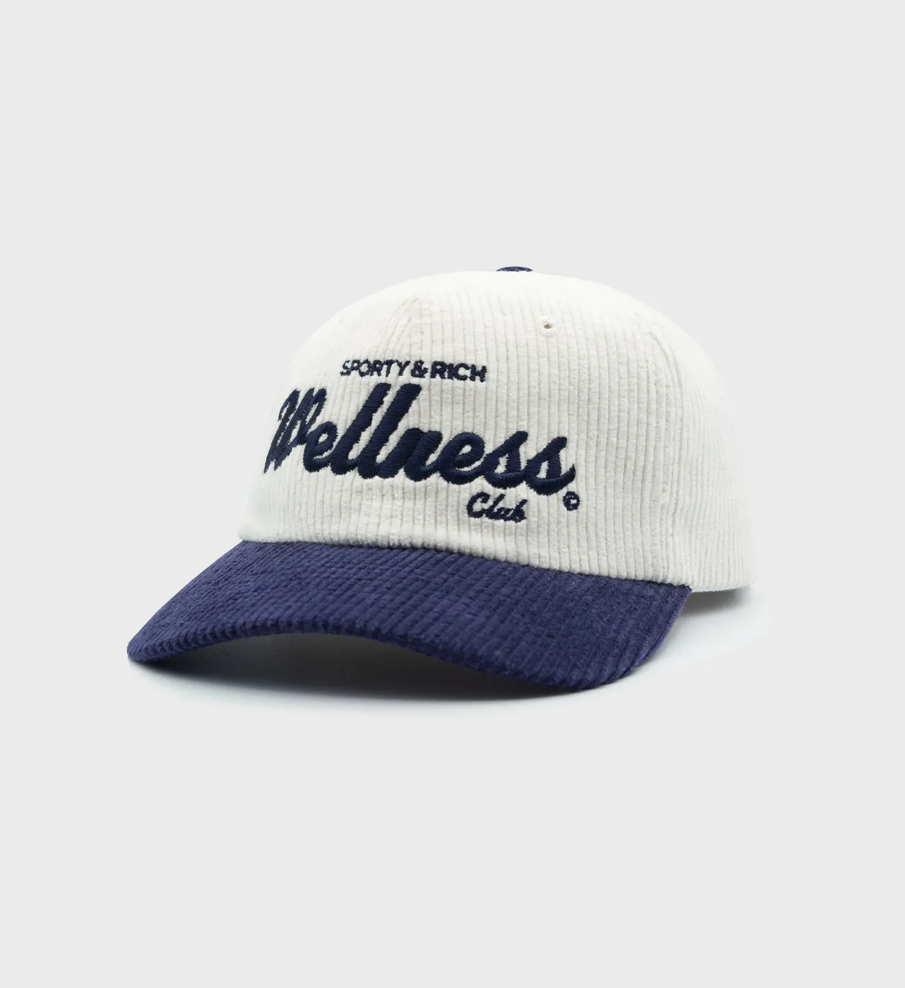 Wellness Club Corduroy Hat - White/Navy sold by Sporty and Rich product image thumbnail 2