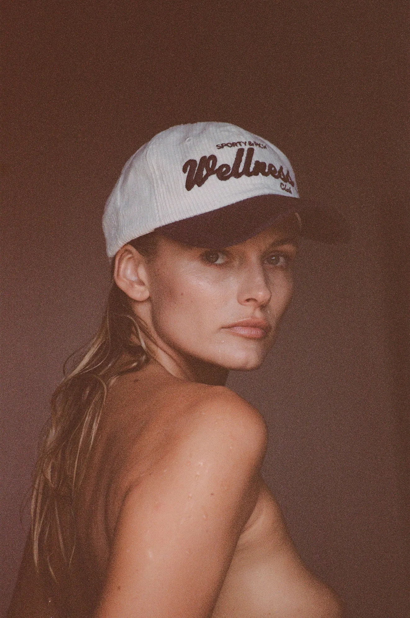 Wellness Club Corduroy Hat - White/Navy sold by Sporty and Rich product image thumbnail 4