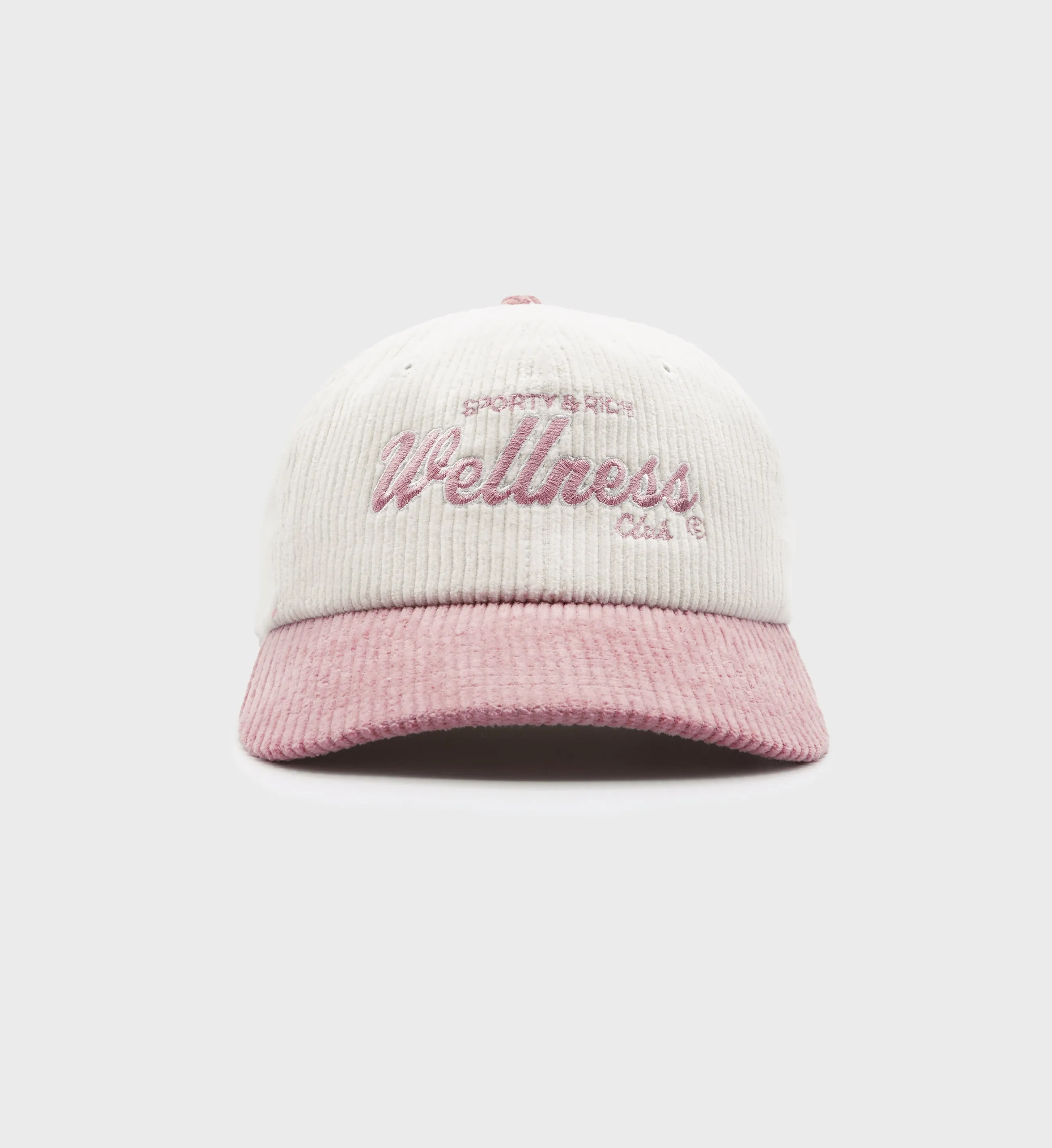 Wellness Club Corduroy Hat - White/Rose sold by Sporty and Rich