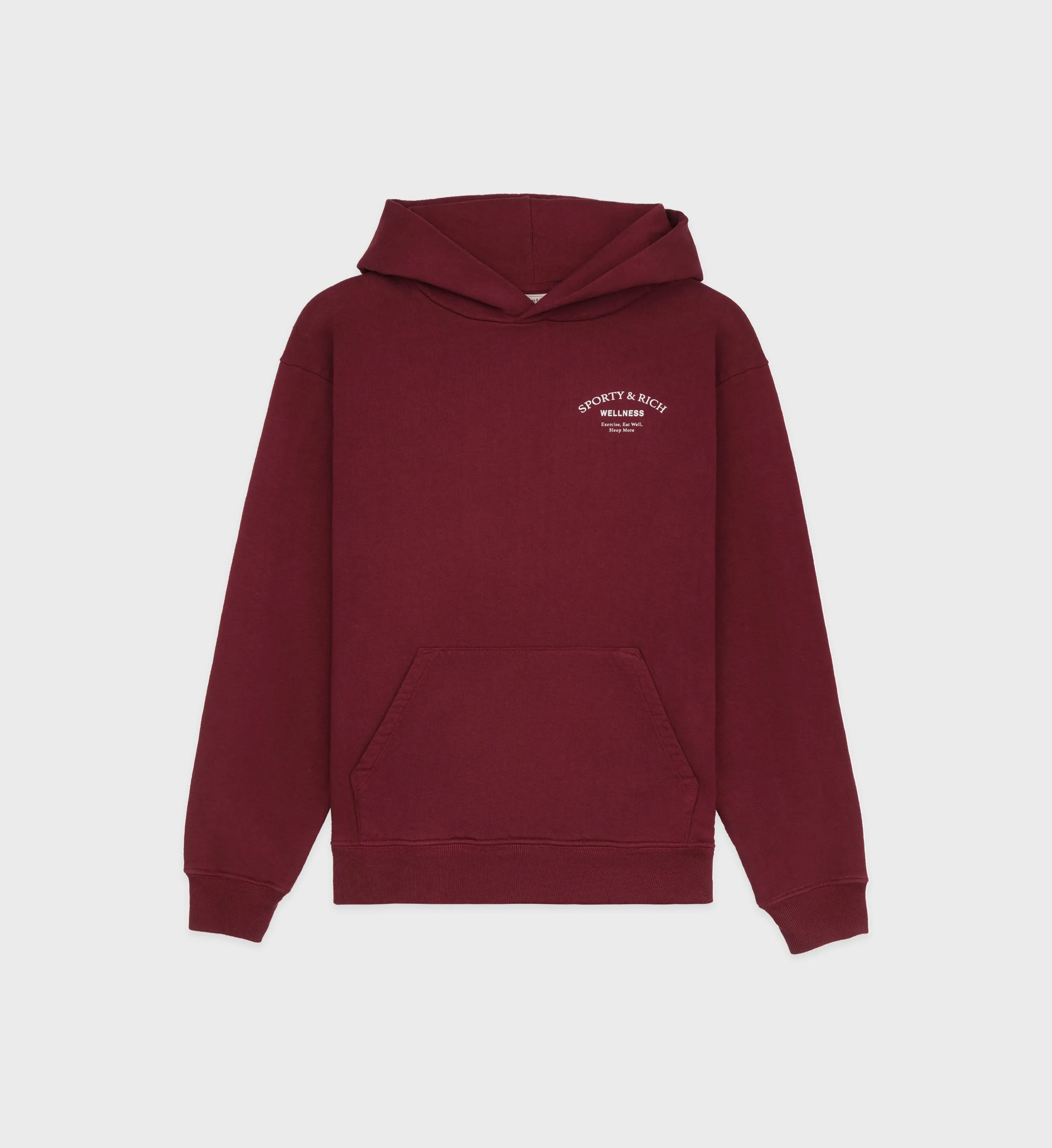Wellness Studio Hoodie - Merlot/White sold by Sporty and Rich