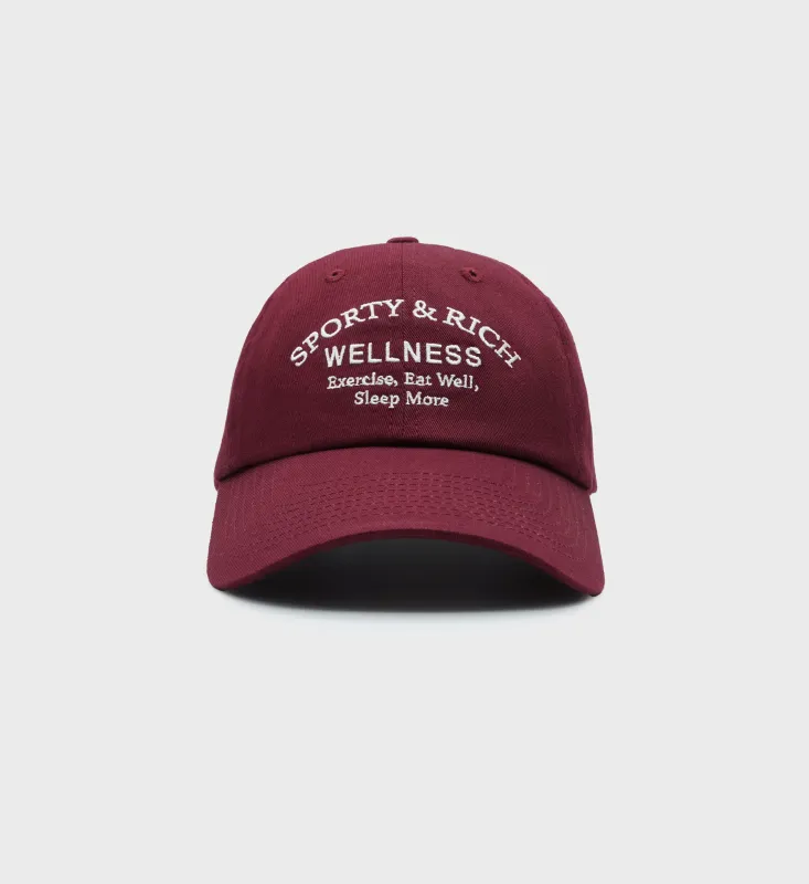 Wellness Studio Hat - Merlot/White sold by Sporty and Rich