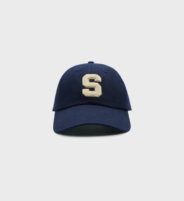 Bouclé "S" Hat - Navy sold by Sporty and Rich