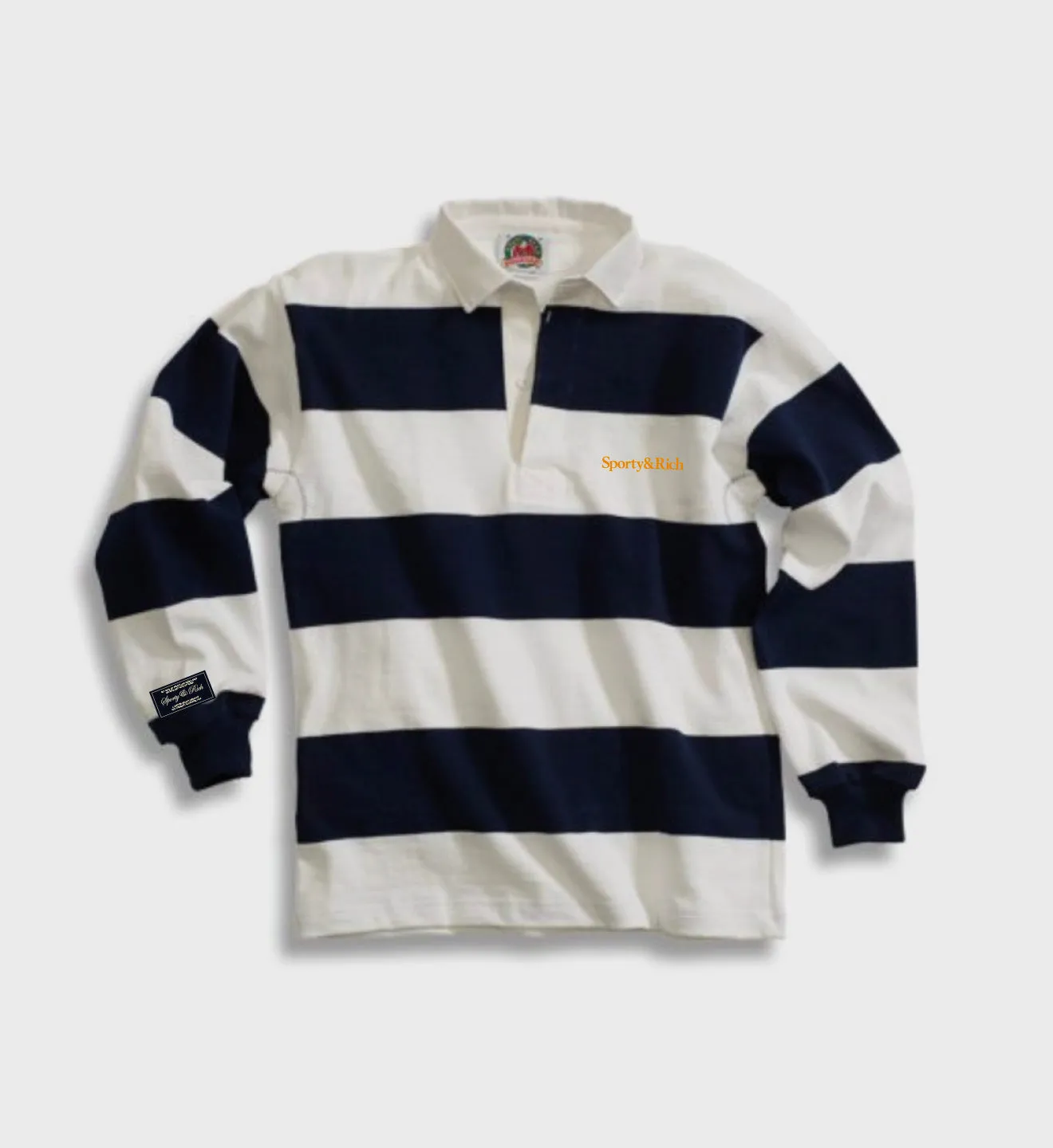 Striped Polo - Navy sold by Sporty and Rich