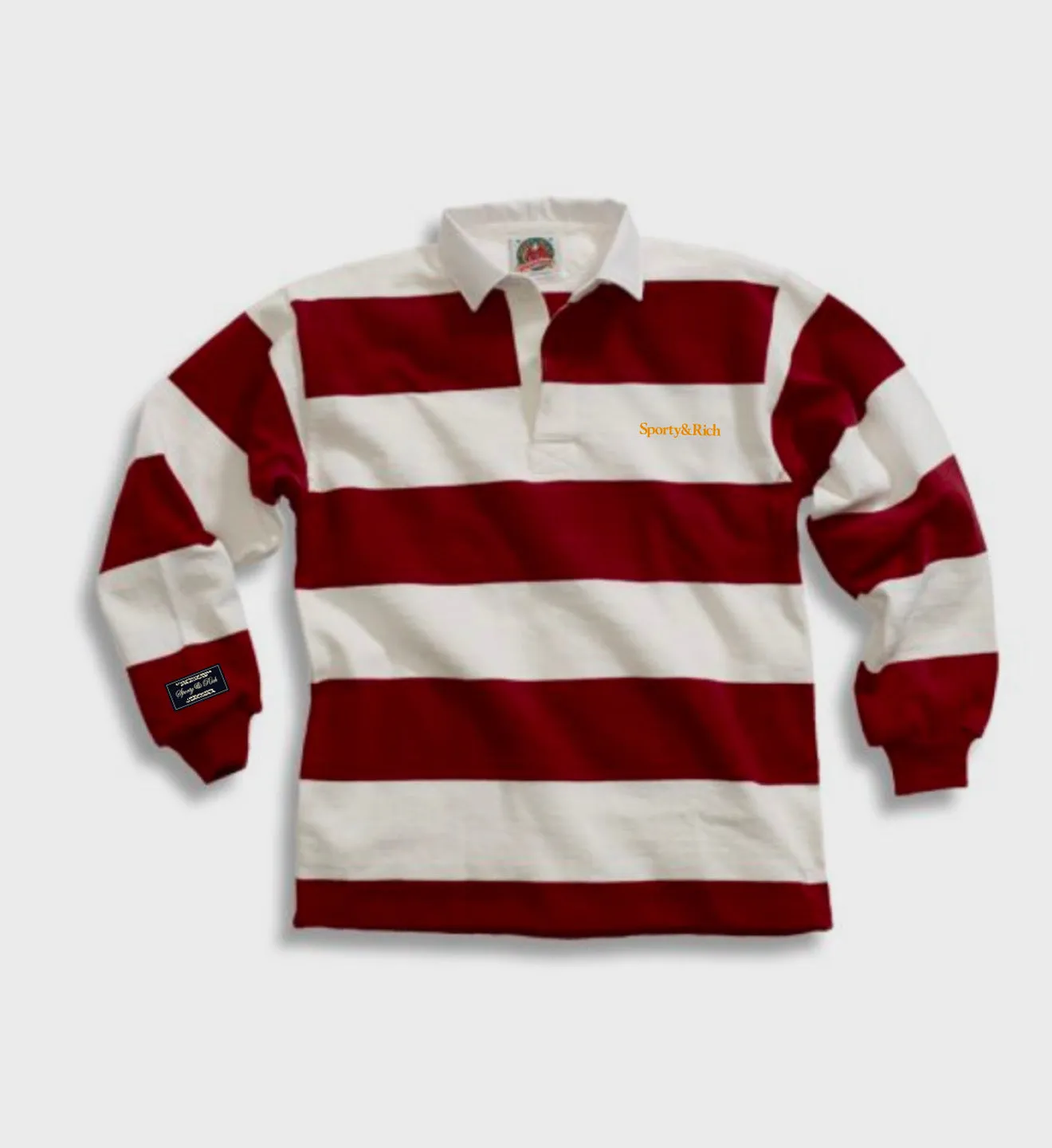 Striped Polo Burgundy sold by Sporty and Rich
