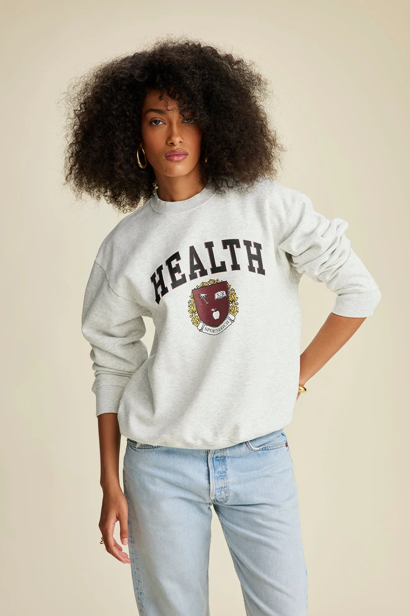 Diana Crewneck - Heather Gray sold by Sporty and Rich product image thumbnail 5