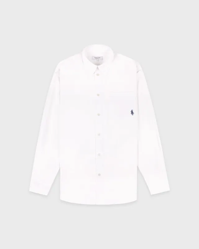 SRC Oversized Shirt - White/Navy made by Sporty and Rich