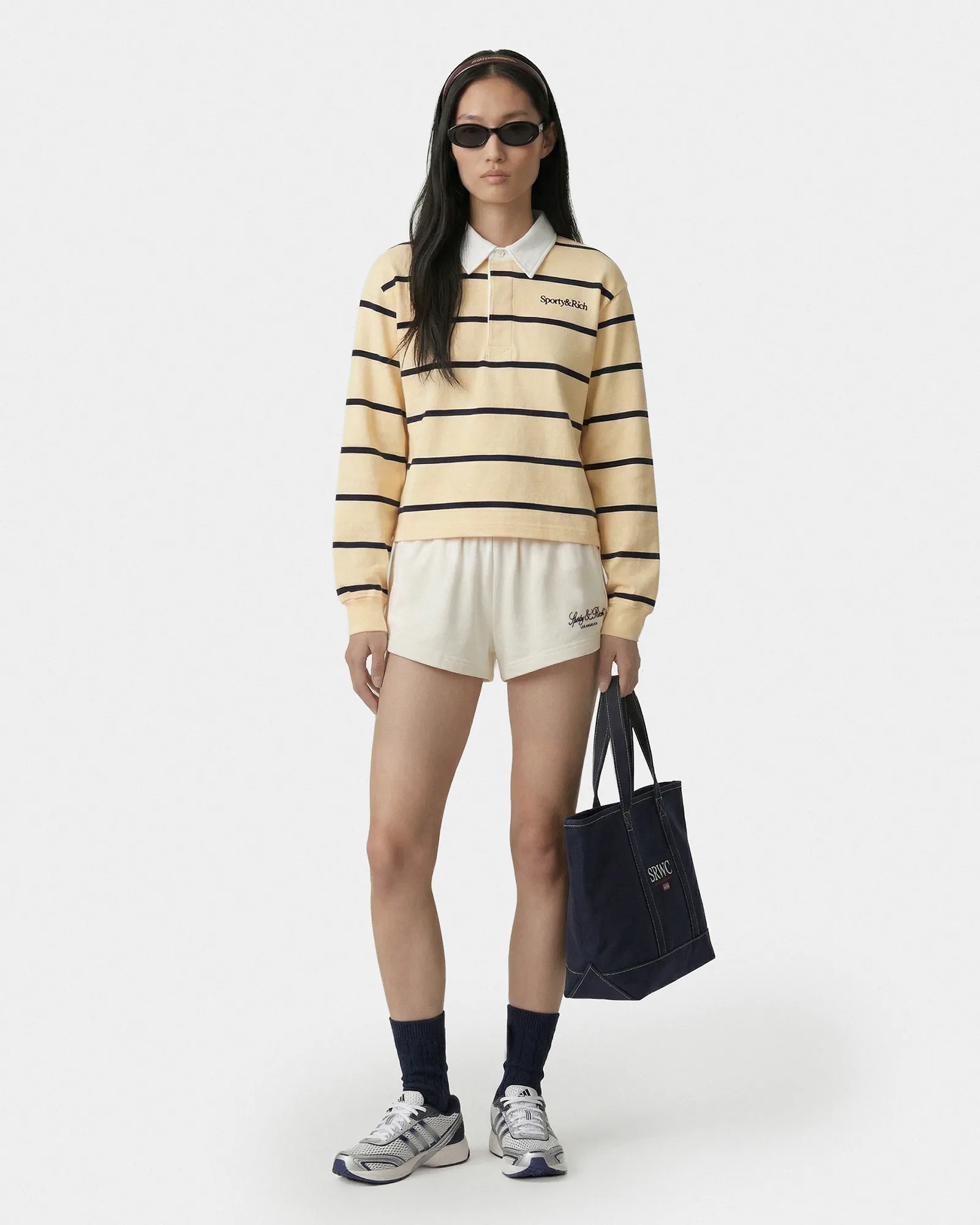 Serif Logo Rugby Polo - Almond/Navy sold by Sporty and Rich product image thumbnail 4