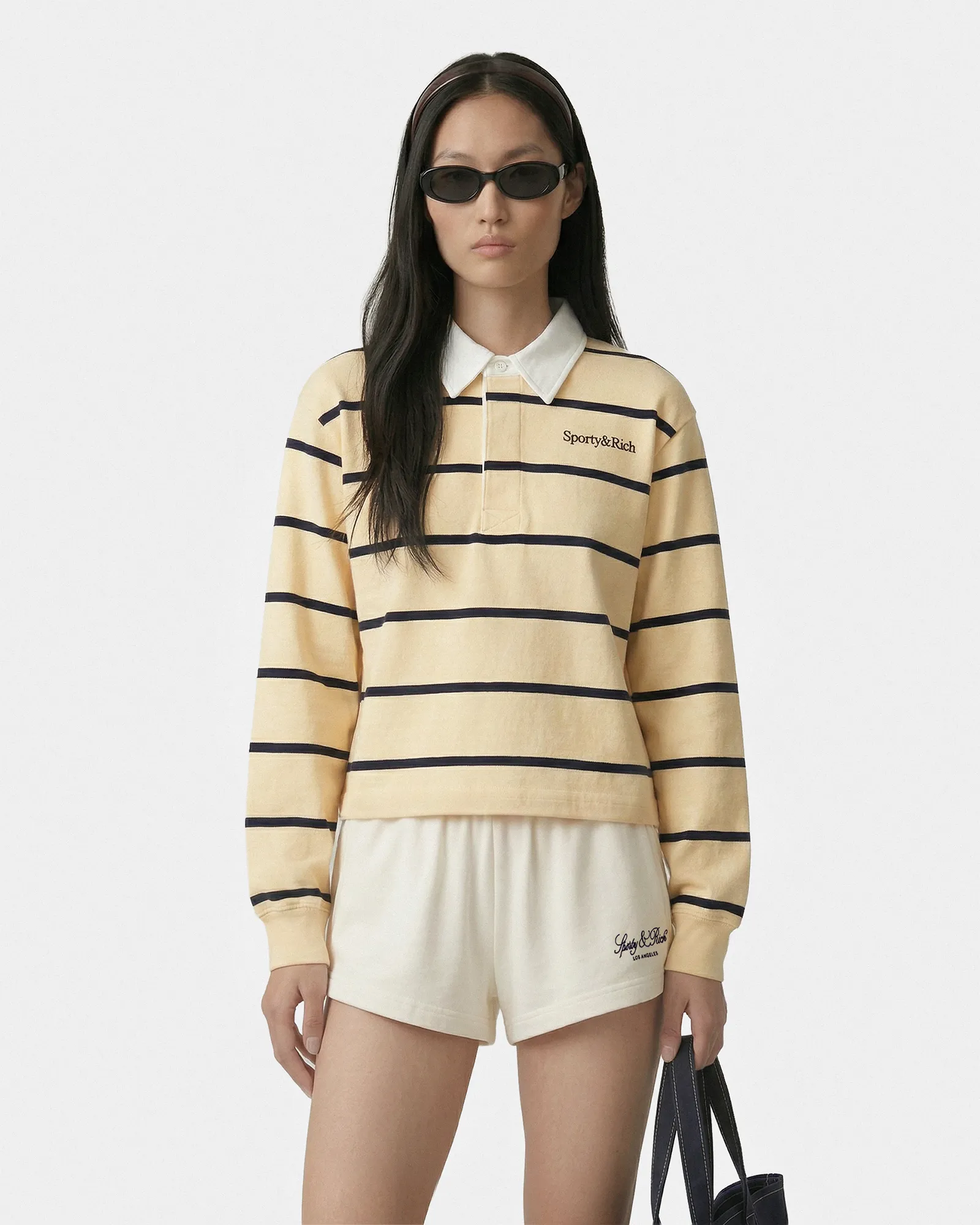 Serif Logo Rugby Polo - Almond/Navy sold by Sporty and Rich product image thumbnail 2