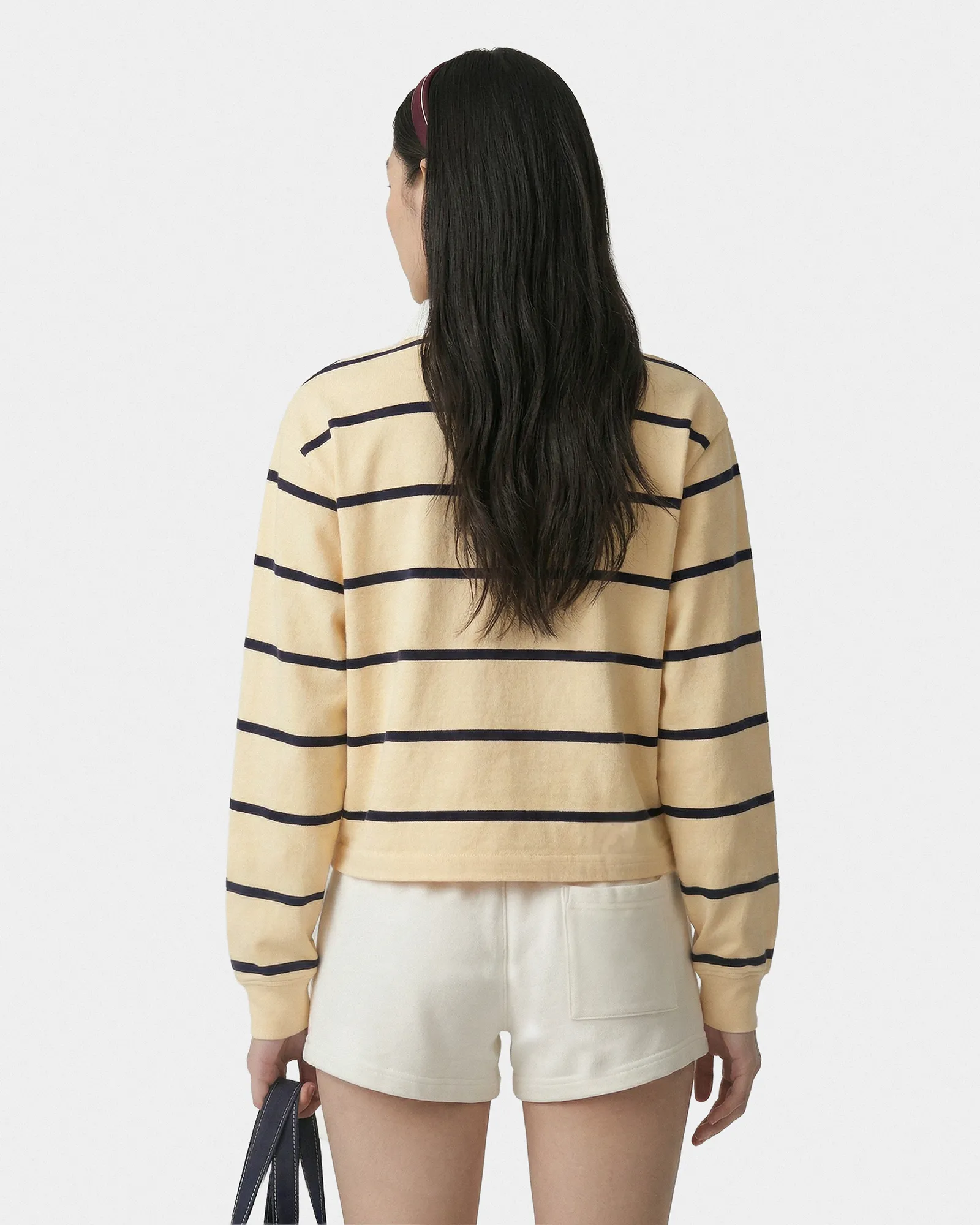 Serif Logo Rugby Polo - Almond/Navy sold by Sporty and Rich product image thumbnail 3