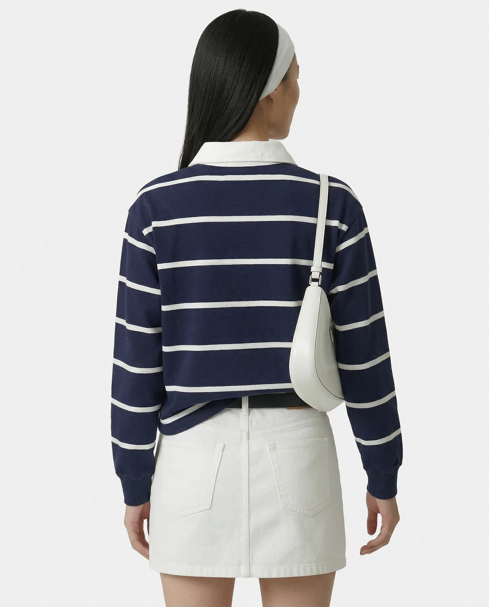 Serif Logo Rugby Polo - Navy/White sold by Sporty and Rich product image thumbnail 3