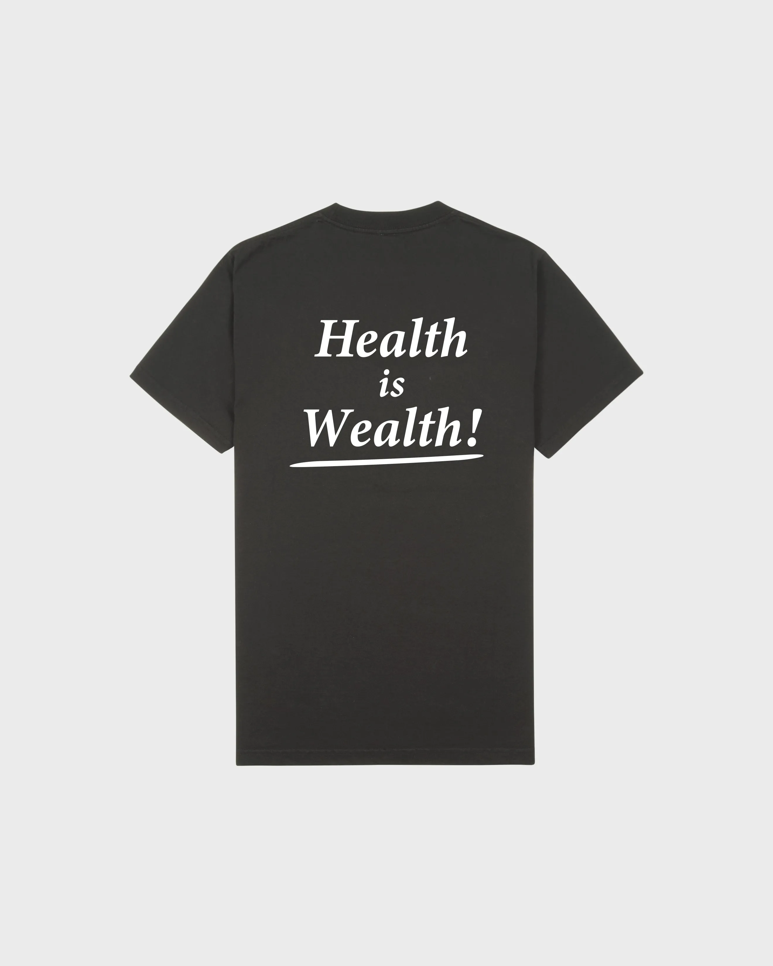 Health Is Wealth T-Shirt - Faded Black/White sold by Sporty and Rich product image thumbnail 3