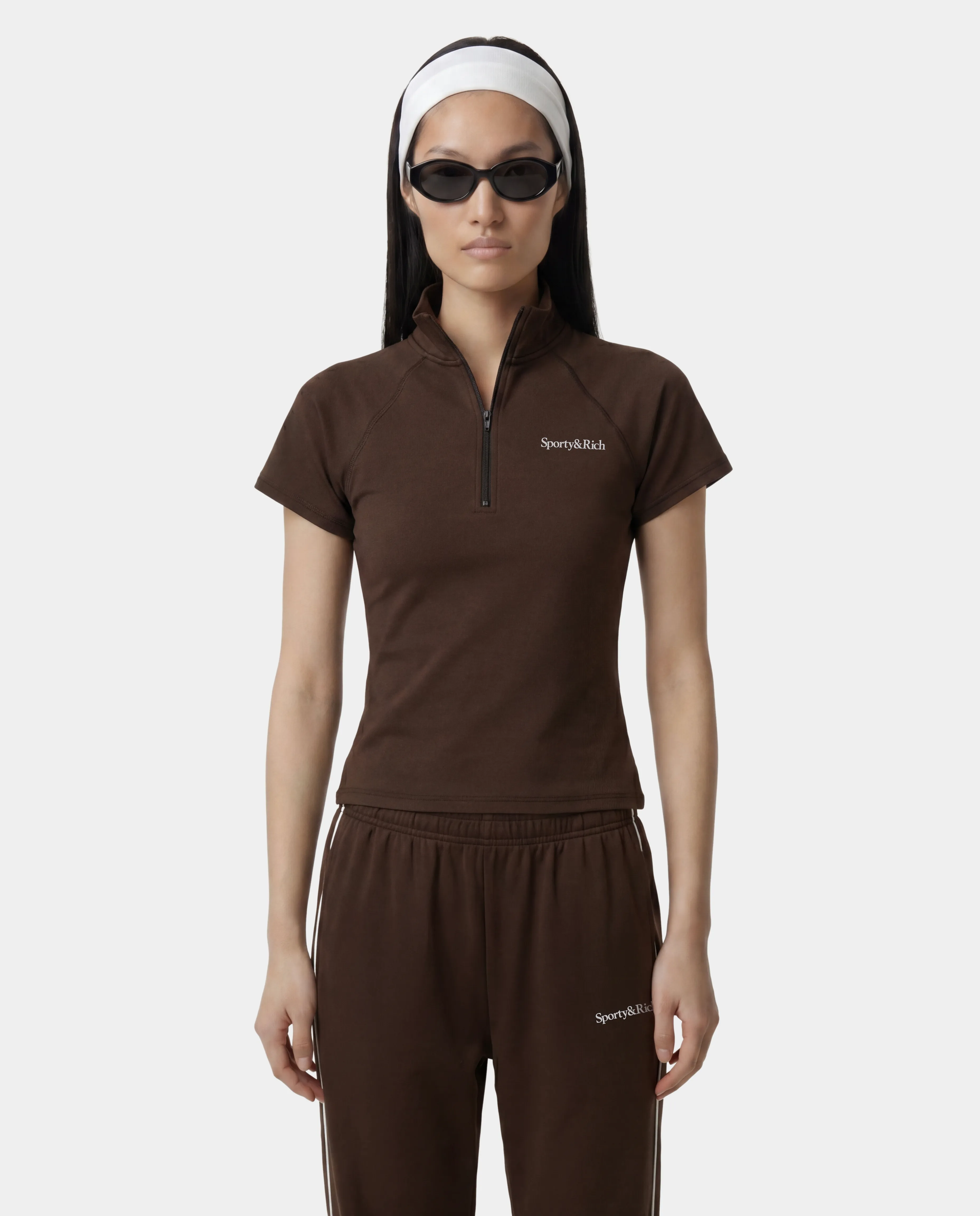 Serif Logo SS Sports Quarter Zip - Cioco sold by Sporty and Rich product image thumbnail 2