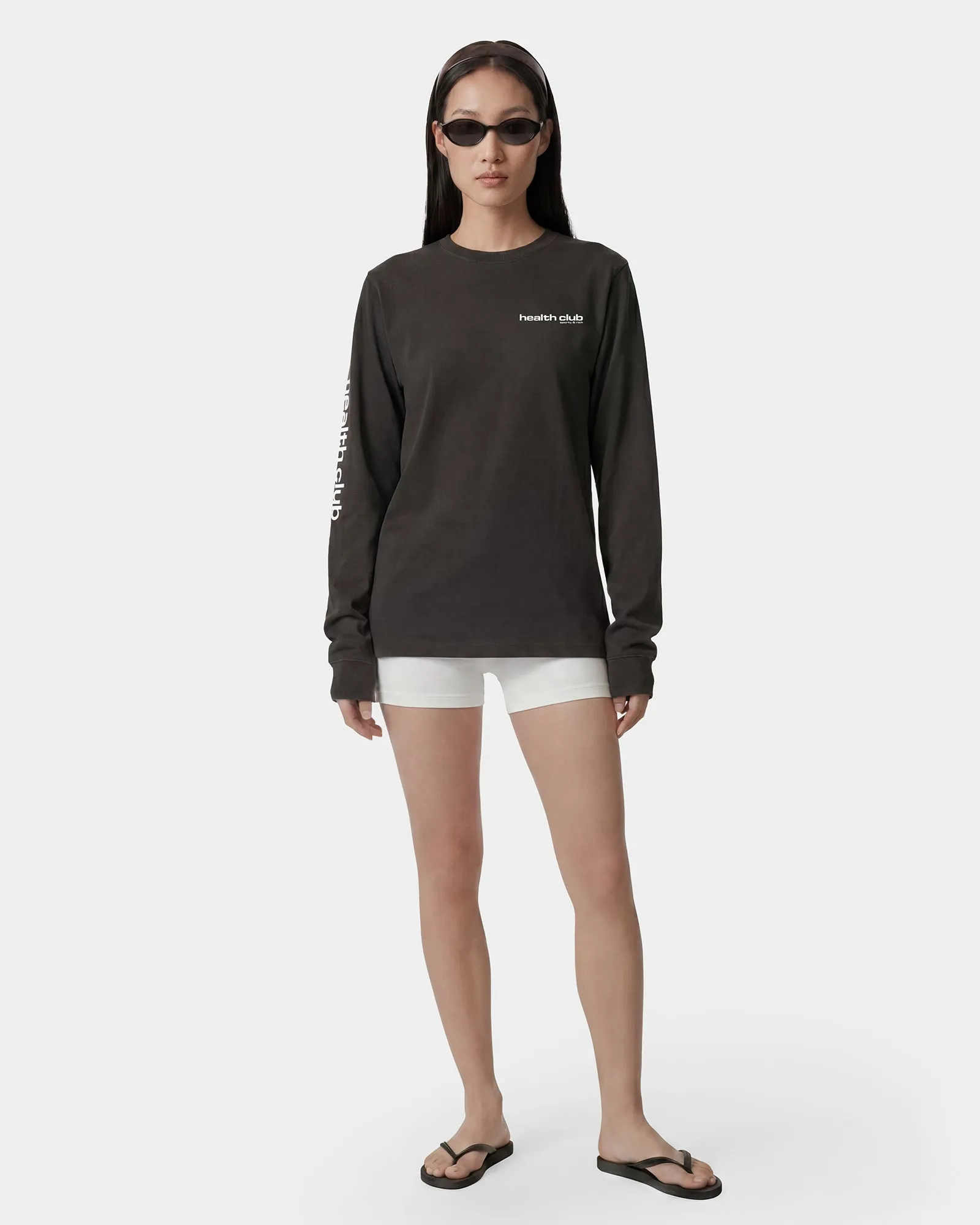 Bold Health Longsleeve - Faded Black/White sold by Sporty and Rich product image thumbnail 4