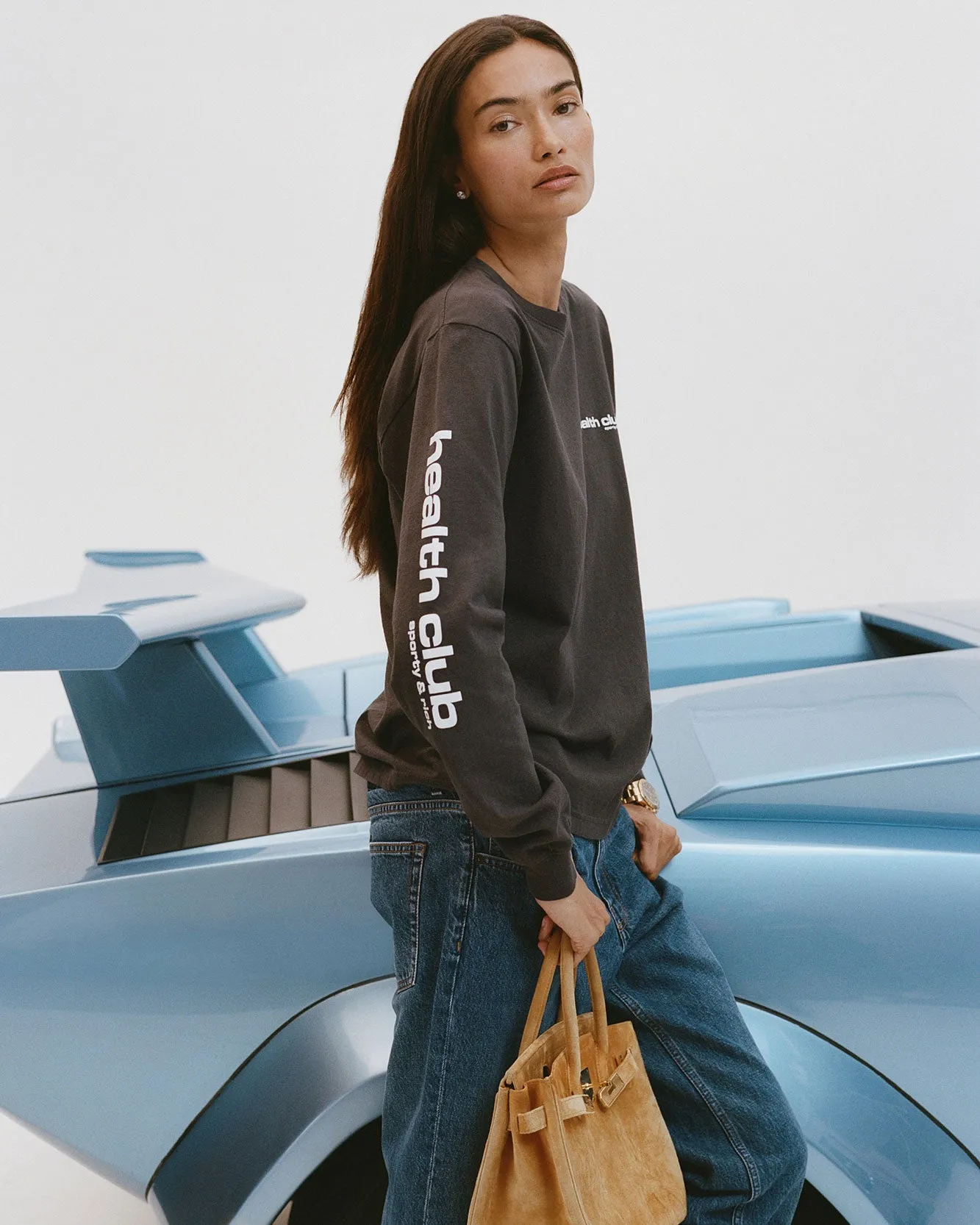 Bold Health Longsleeve - Faded Black/White sold by Sporty and Rich product image thumbnail 5