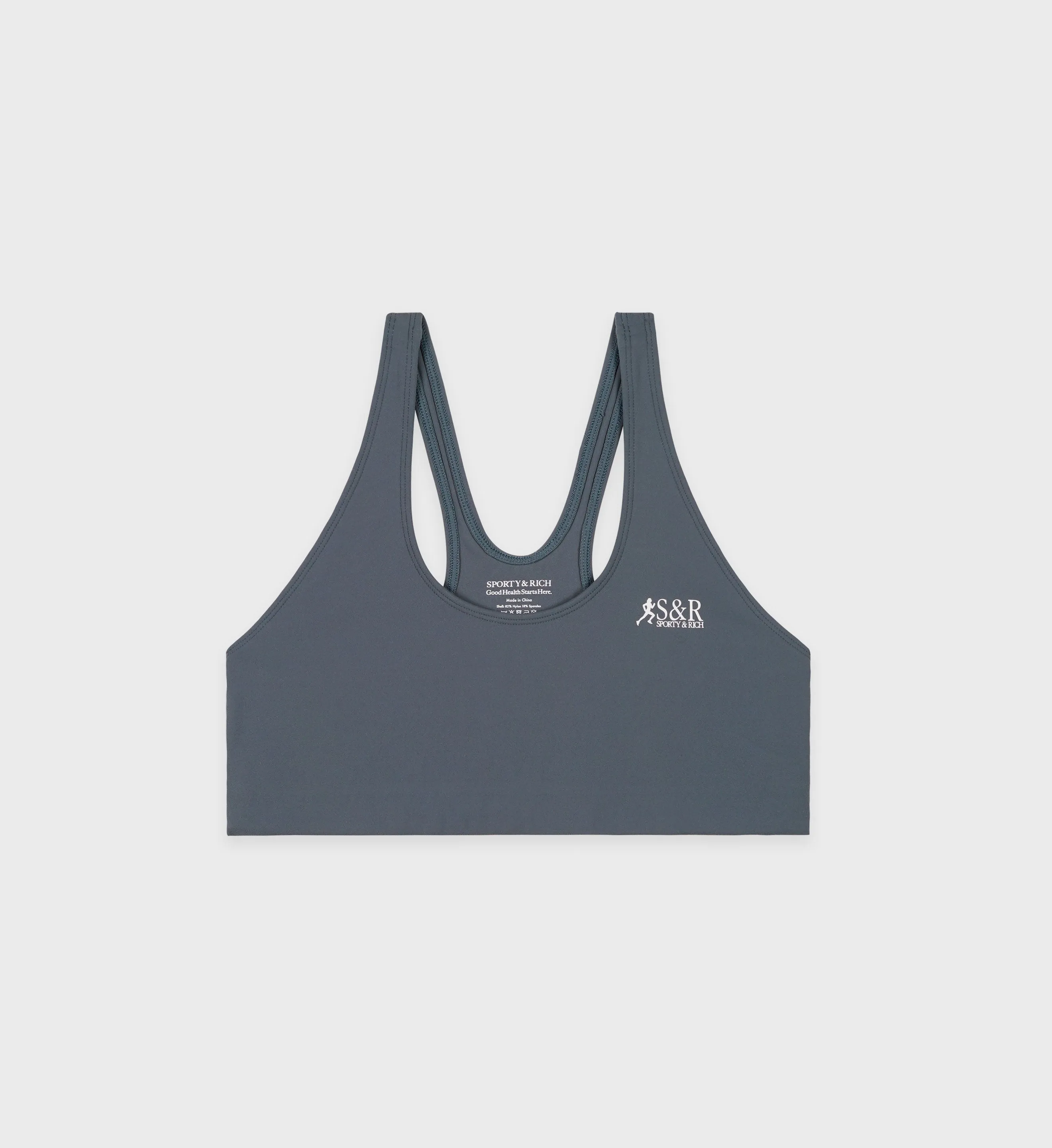 Action Logo Sports Bra - Slate/White sold by Sporty and Rich
