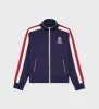 Crown Track Jacket - Navy/Cream/Merlot sold by Sporty and Rich