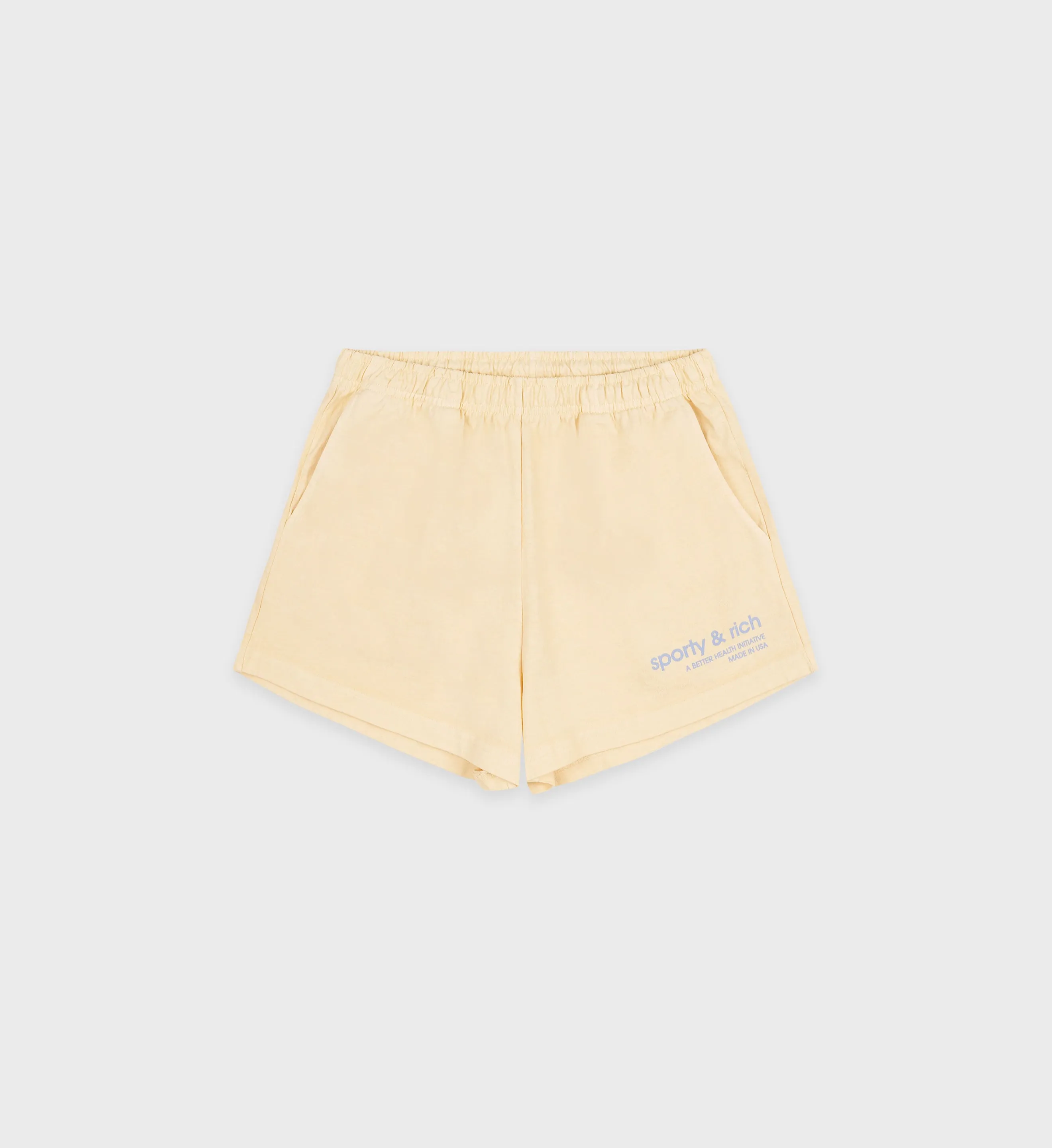 USA Health Club Disco Short - Almond/China Blue sold by Sporty and Rich