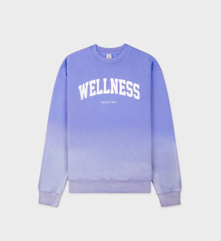 Wellness Ivy Crewneck - Dip Dye Blue/White sold by Sporty and Rich