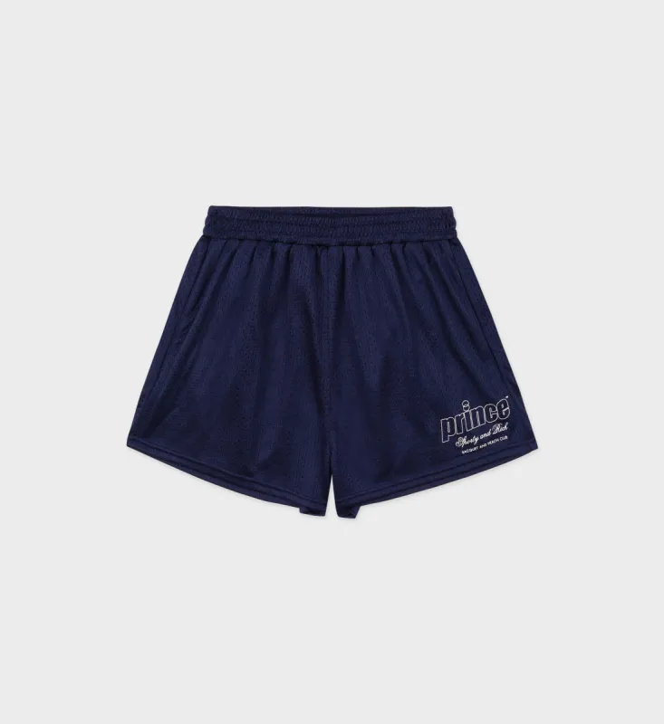 Prince Health Mesh Disco Short - Navy/White made by Sporty and Rich