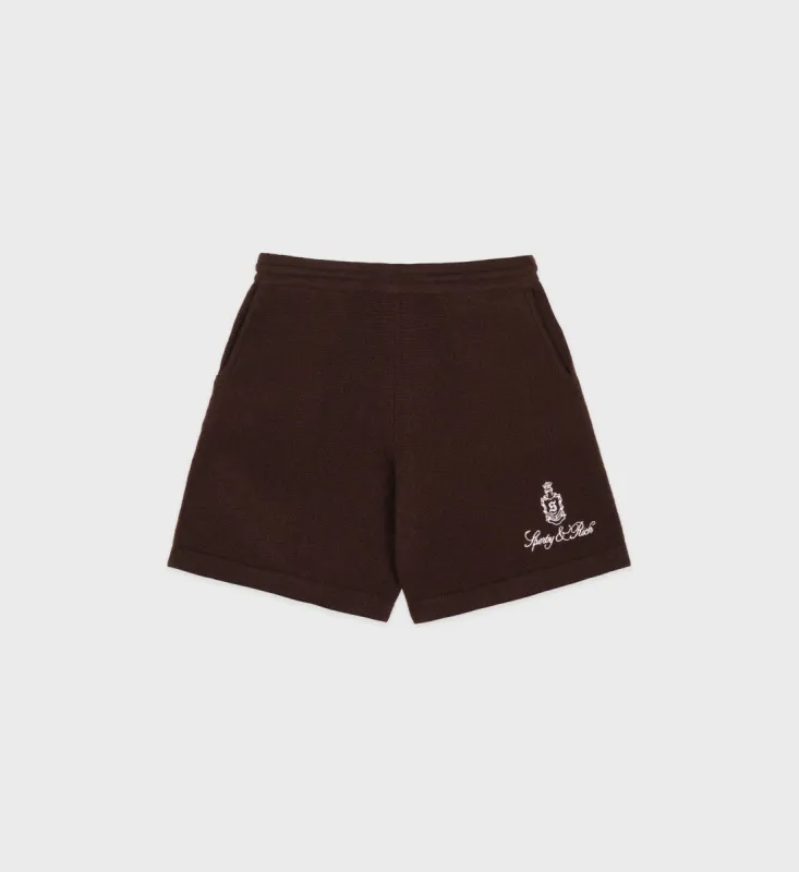 Vendome Cashmere Short - Chocolate/White sold by Sporty and Rich