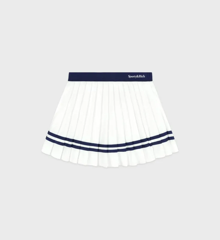 ★Sporty & Rich★ Classic Logo Pleated Skirt Off White SKAW2 Sporty & Rich - Classic Logo Pleated Skirt | HBX - Globally