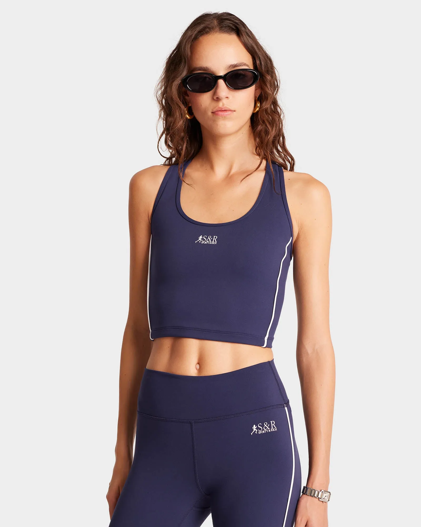 SR Runner Sports Tank - Navy/White sold by Sporty and Rich product image thumbnail 3