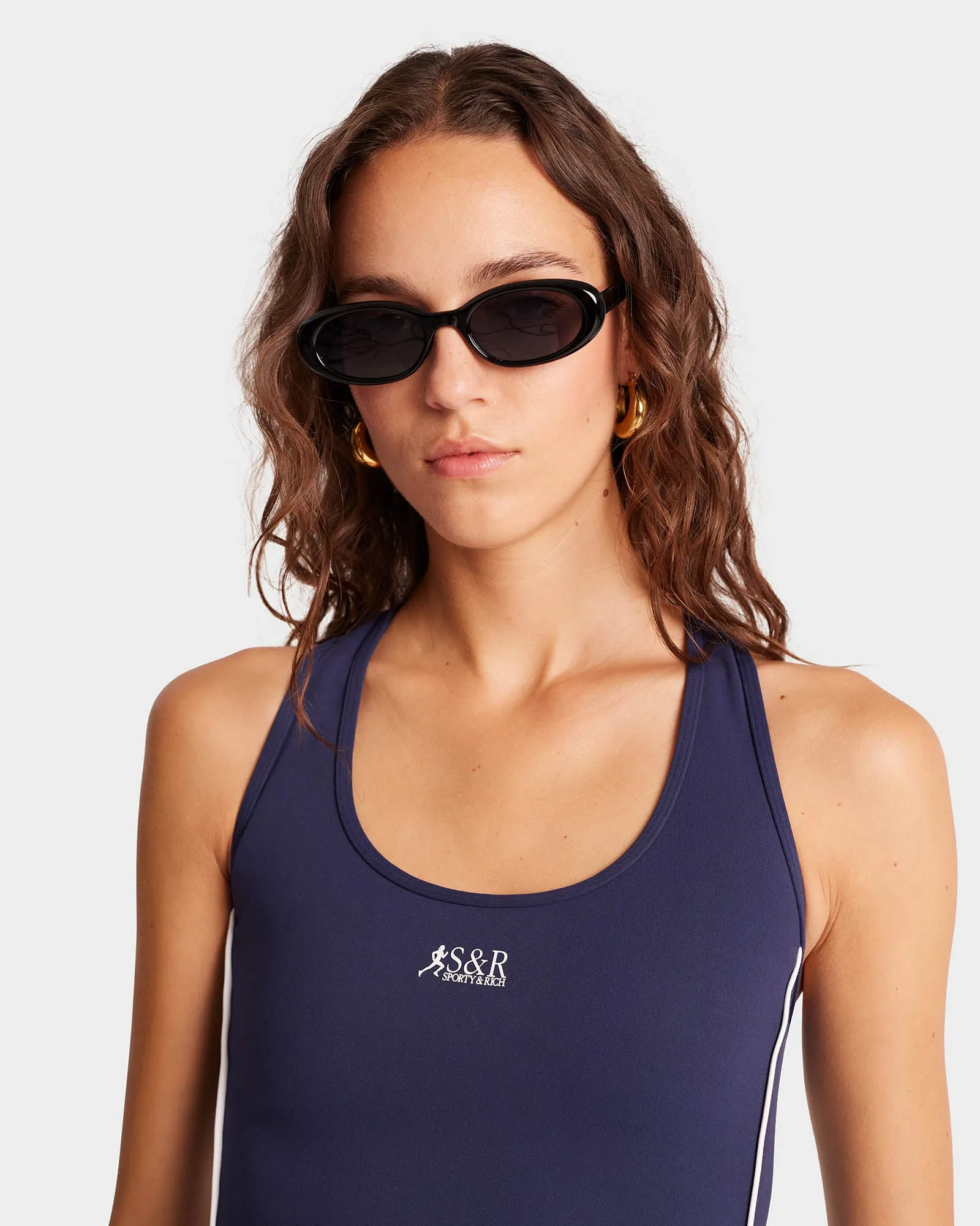 SR Runner Sports Tank - Navy/White sold by Sporty and Rich product image thumbnail 4