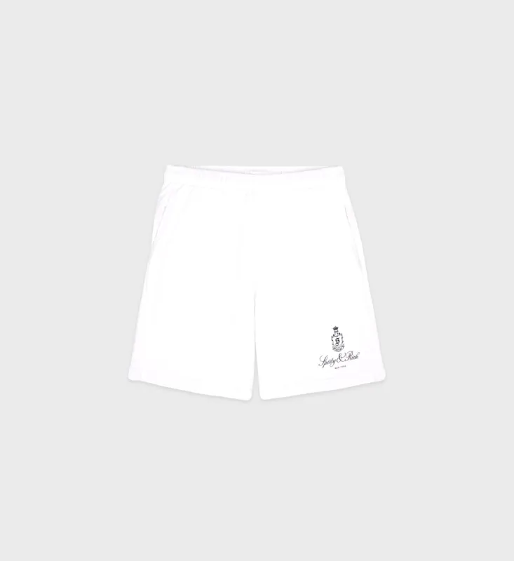 Vendome Gym Short - White/Navy sold by Sporty and Rich