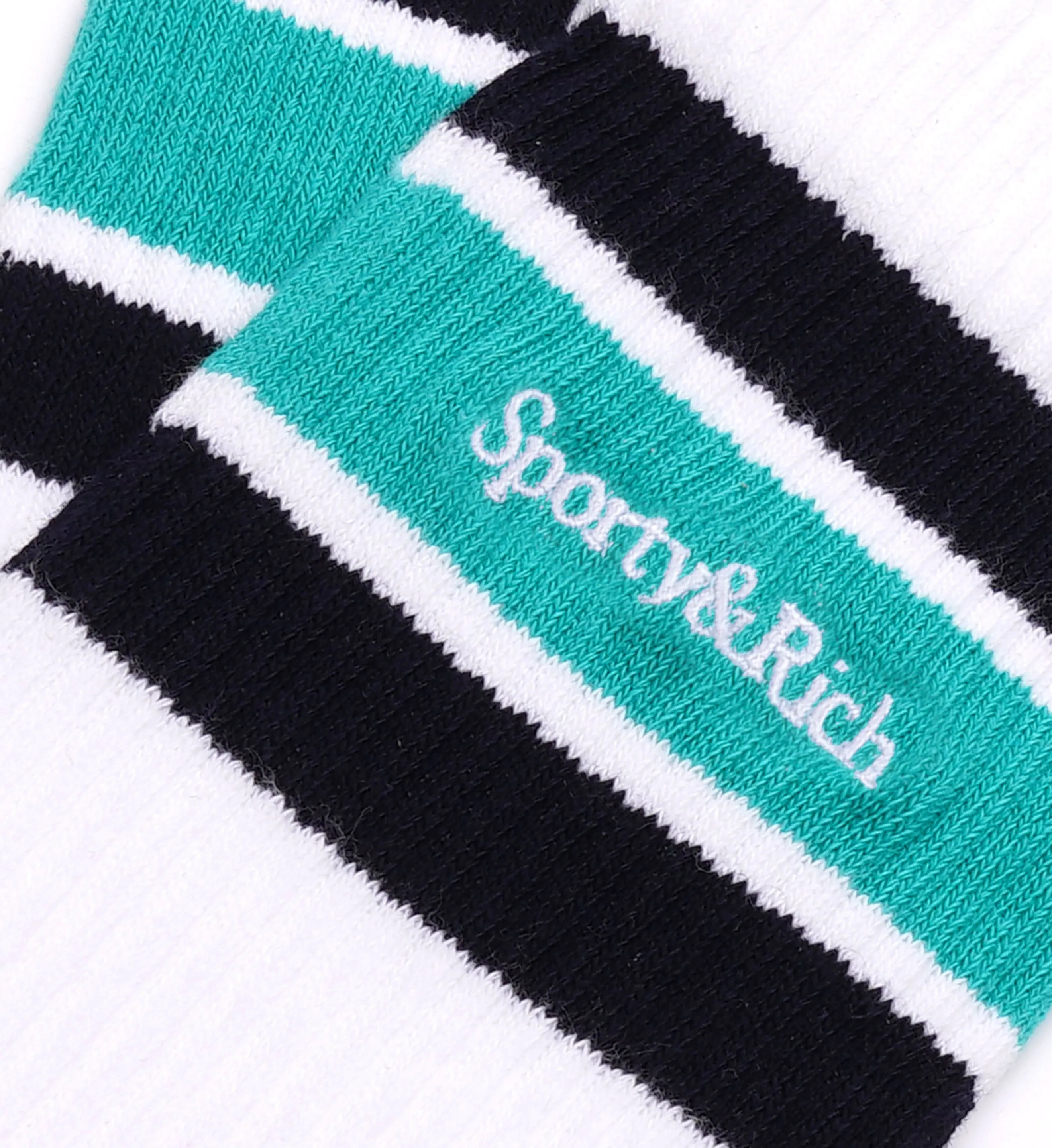 Serif Logo Socks - White/Aquamarine sold by Sporty and Rich product image thumbnail 5