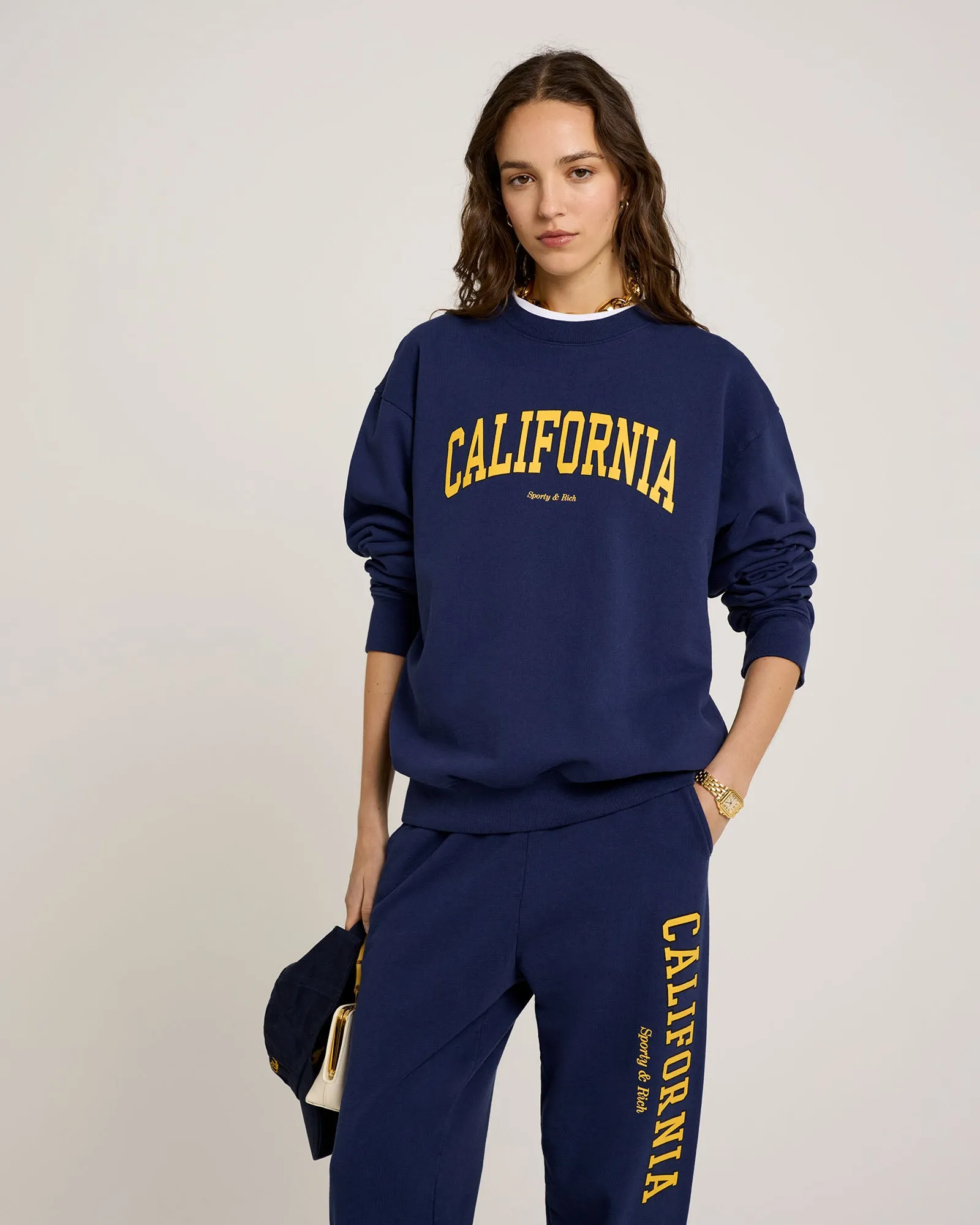California Crewneck - Navy/Gold sold by Sporty and Rich product image thumbnail 4