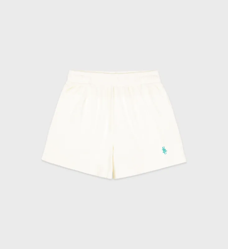 SRC Terry Short - Coconut/Caribbean sold by Sporty and Rich