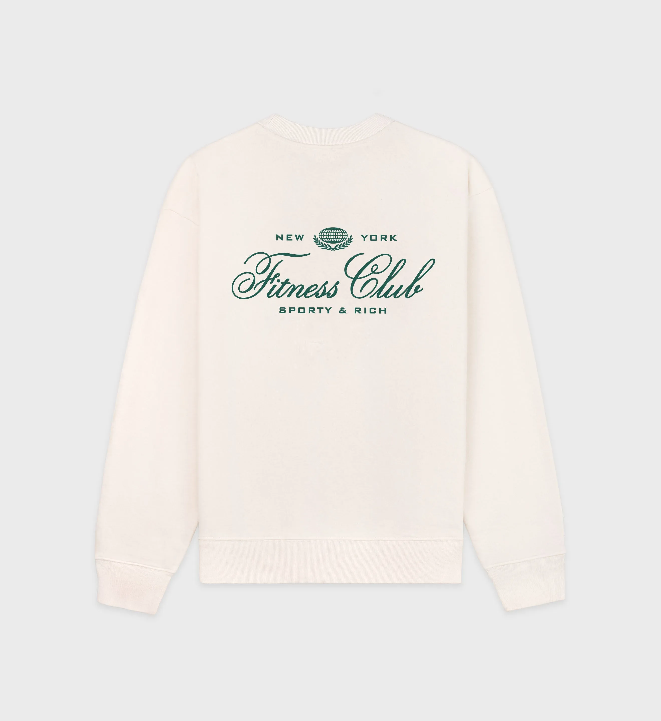 Fitness World Crewneck - Cream/Alpine sold by Sporty and Rich product image thumbnail 2