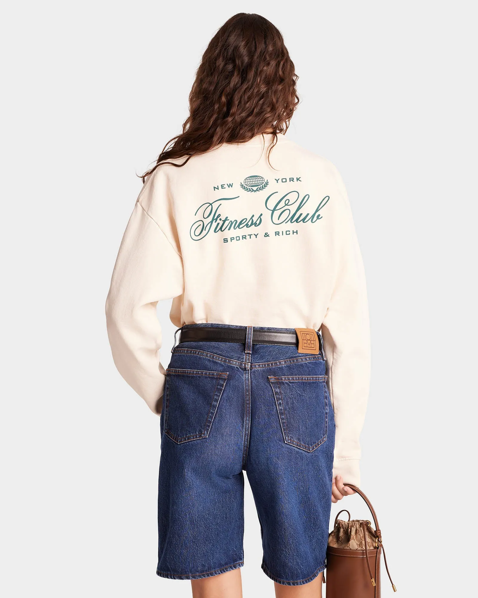 Fitness World Crewneck - Cream/Alpine sold by Sporty and Rich product image thumbnail 5