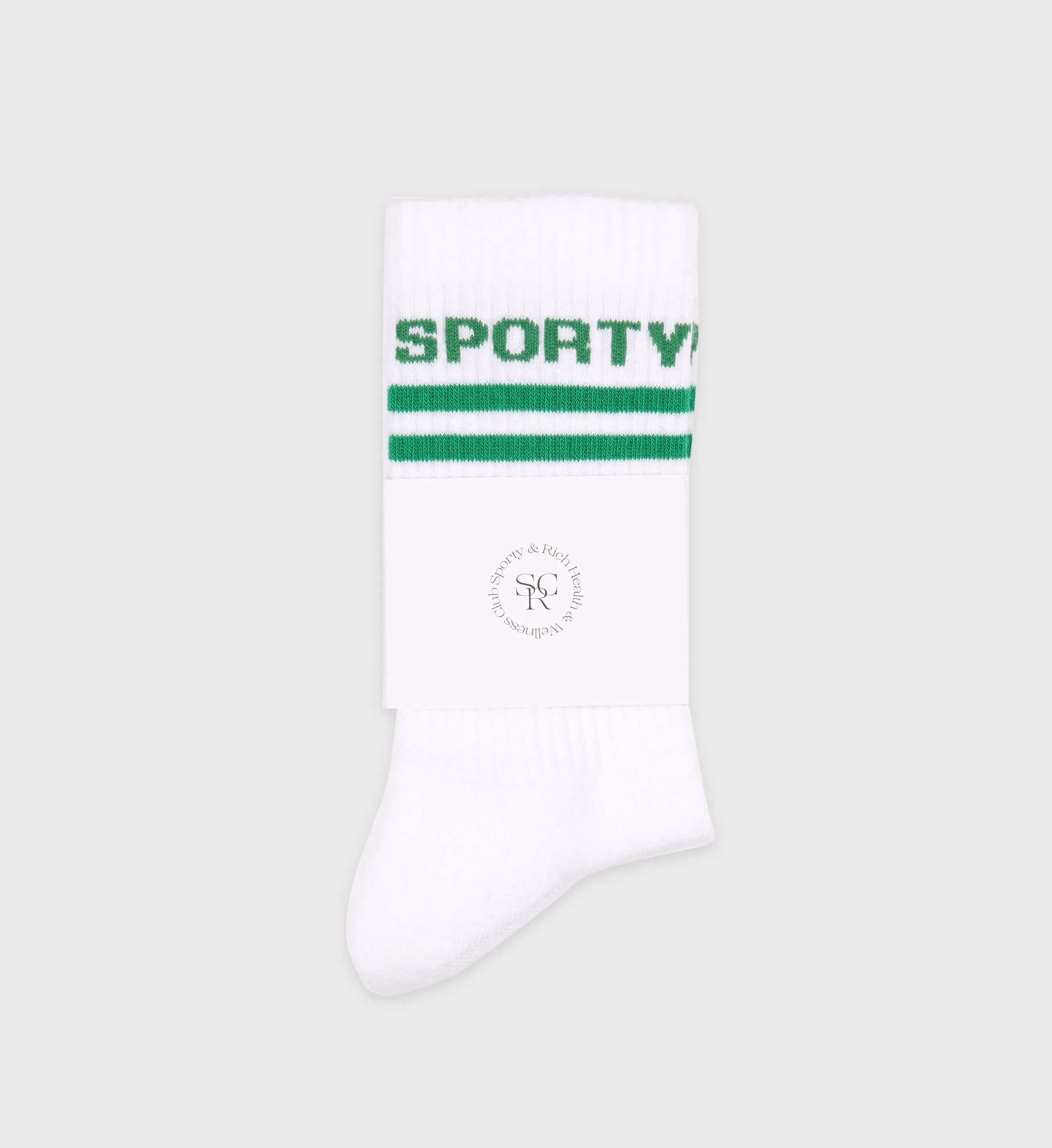 Bold Logo Socks - White/Verde sold by Sporty and Rich product image thumbnail 2