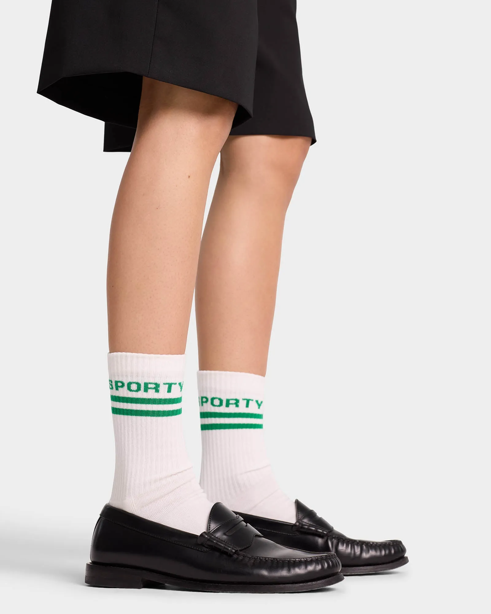 Bold Logo Socks - White/Verde sold by Sporty and Rich product image thumbnail 3