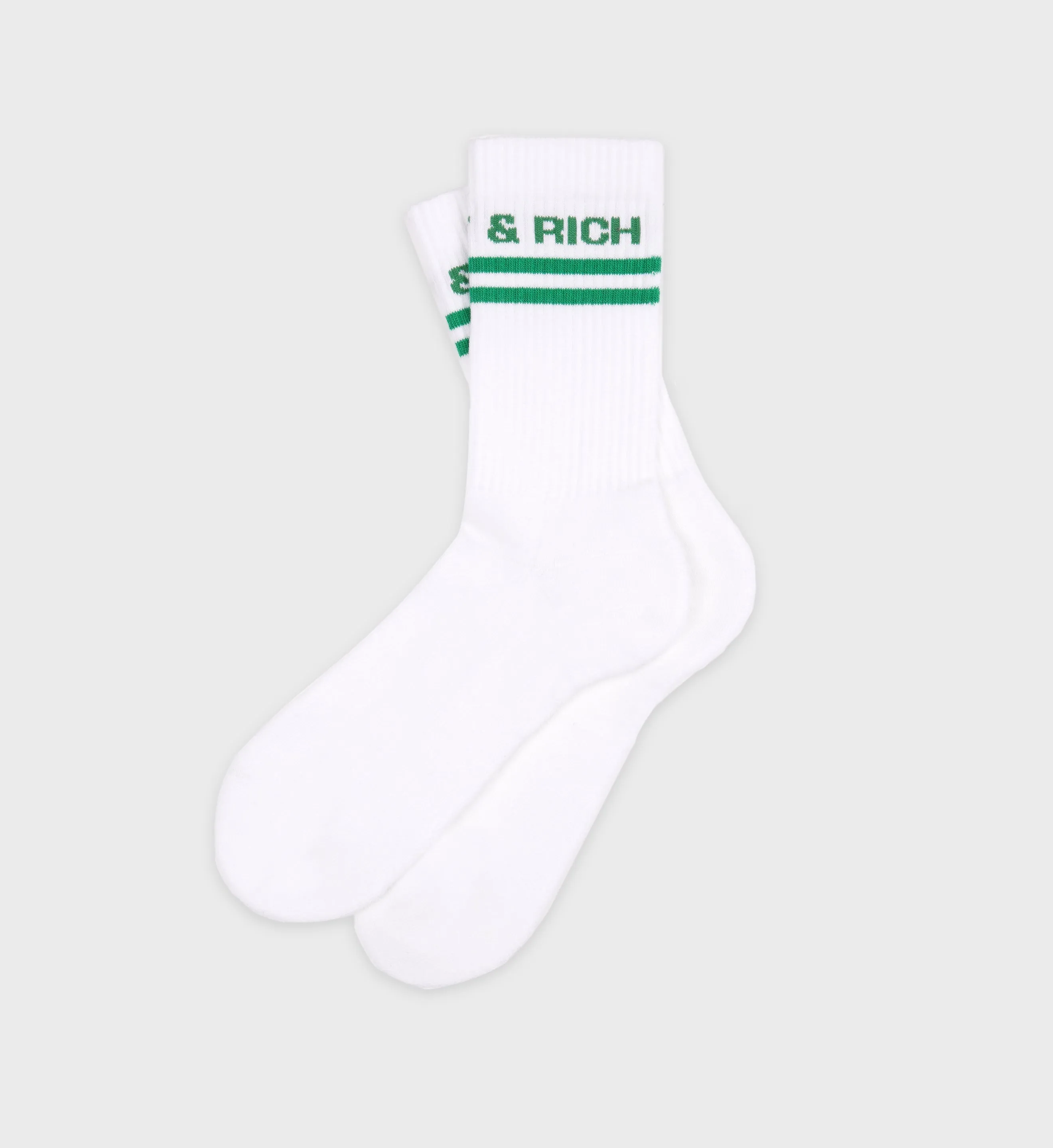 Bold Logo Socks - White/Verde sold by Sporty and Rich
