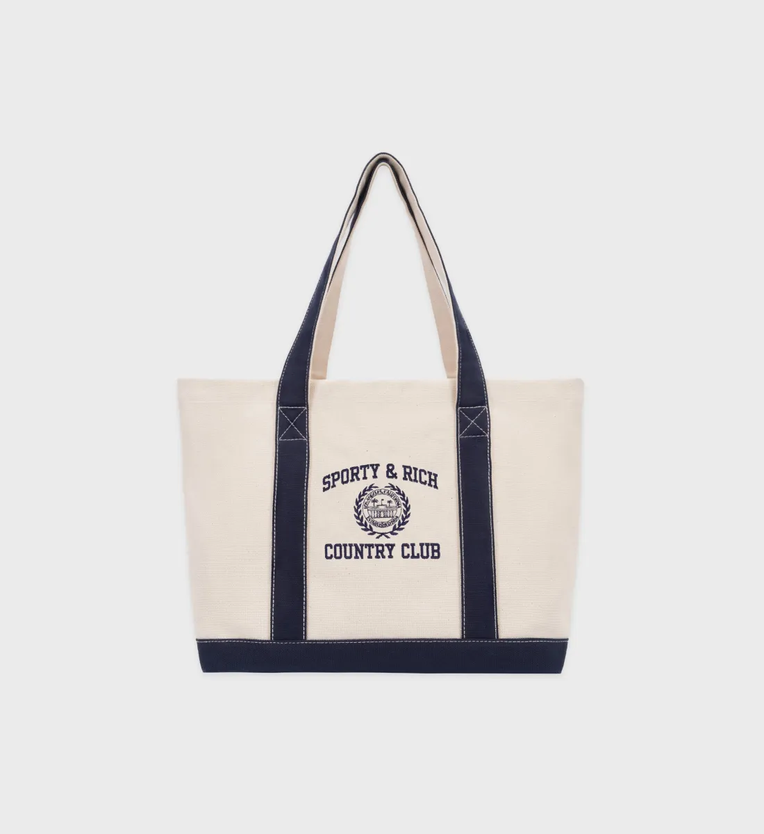 Sporty&Rich｜ (Country Club Tote Bag - Cream/Navy (BA006 Bags – Sporty & Rich
