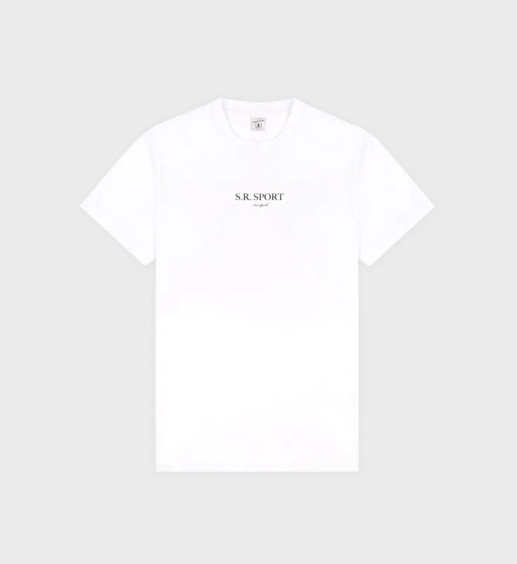 Wimbledon T-Shirt - White/Navy sold by Sporty and Rich