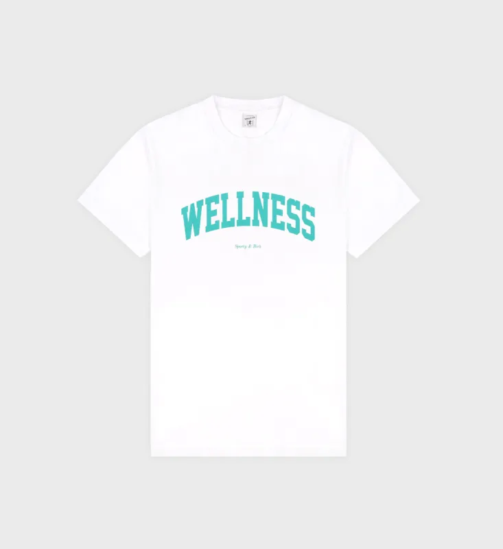 Wellness Ivy T-Shirt - White/Amalfi Green sold by Sporty and Rich