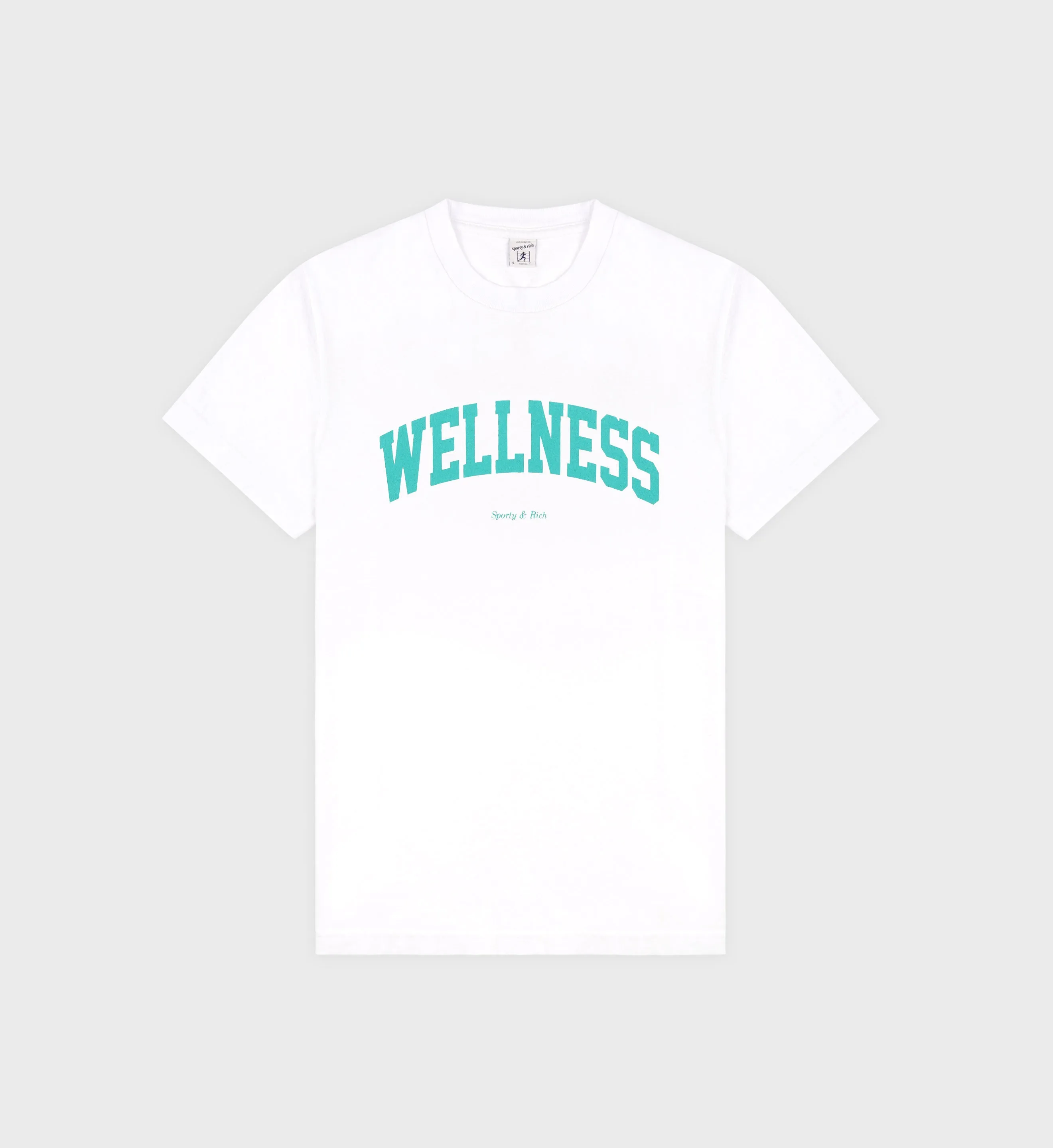 Wellness Ivy T-Shirt - White/Amalfi Green sold by Sporty and Rich