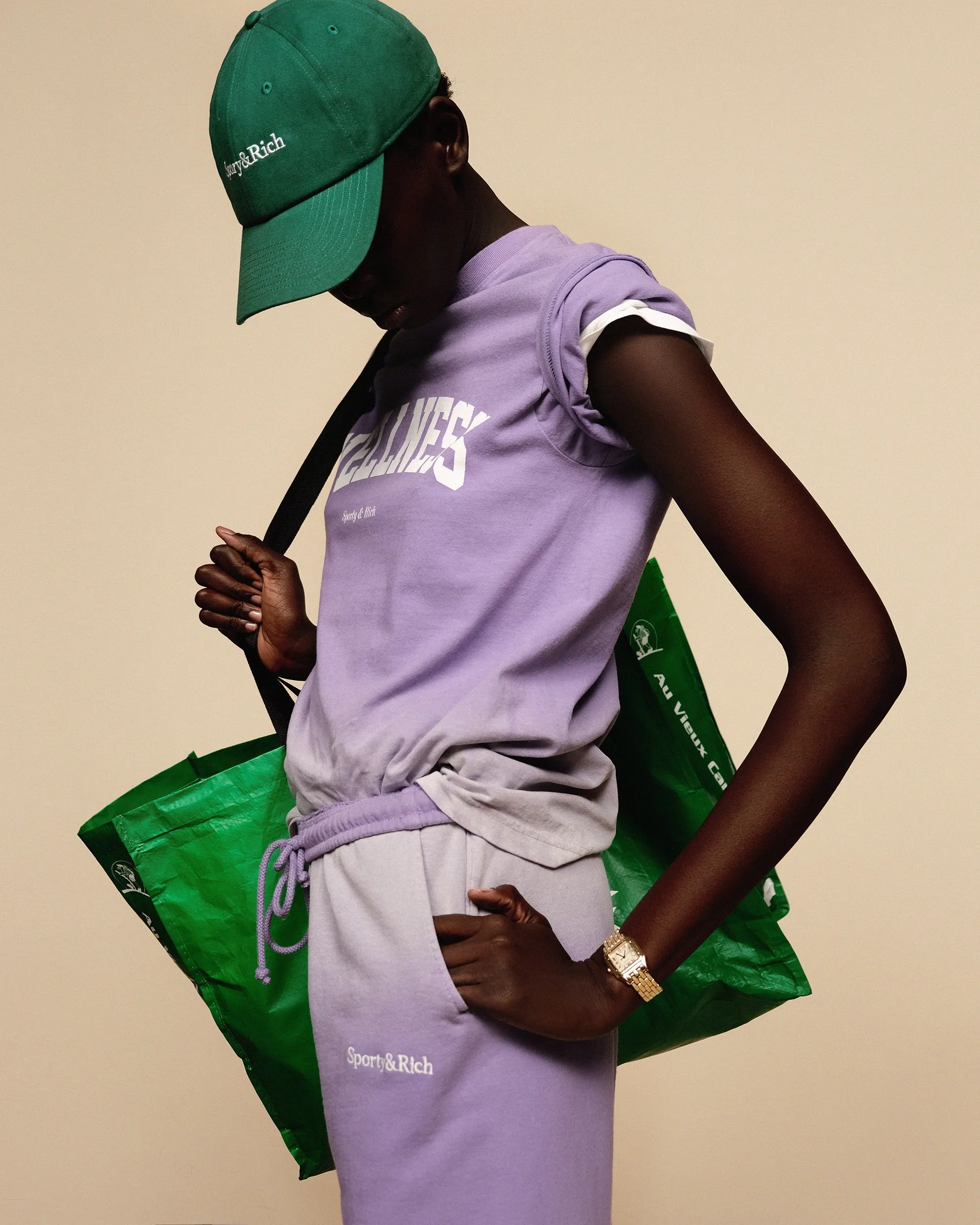 Wellness Ivy T-Shirt - Dip Dye Purple/White sold by Sporty and Rich product image thumbnail 5