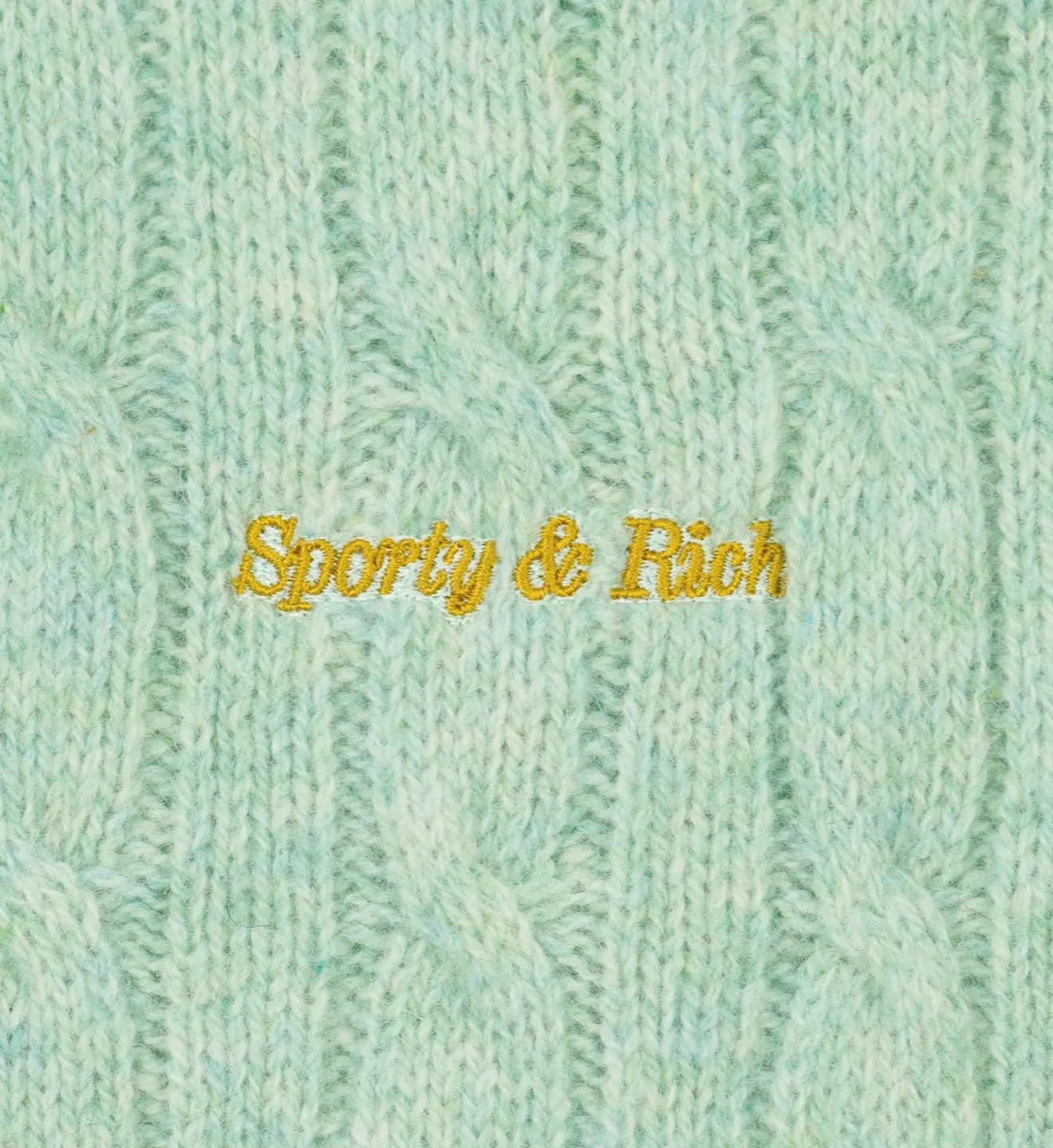 Classic Logo Cableknit Sweater - Menta sold by Sporty and Rich product image thumbnail 3