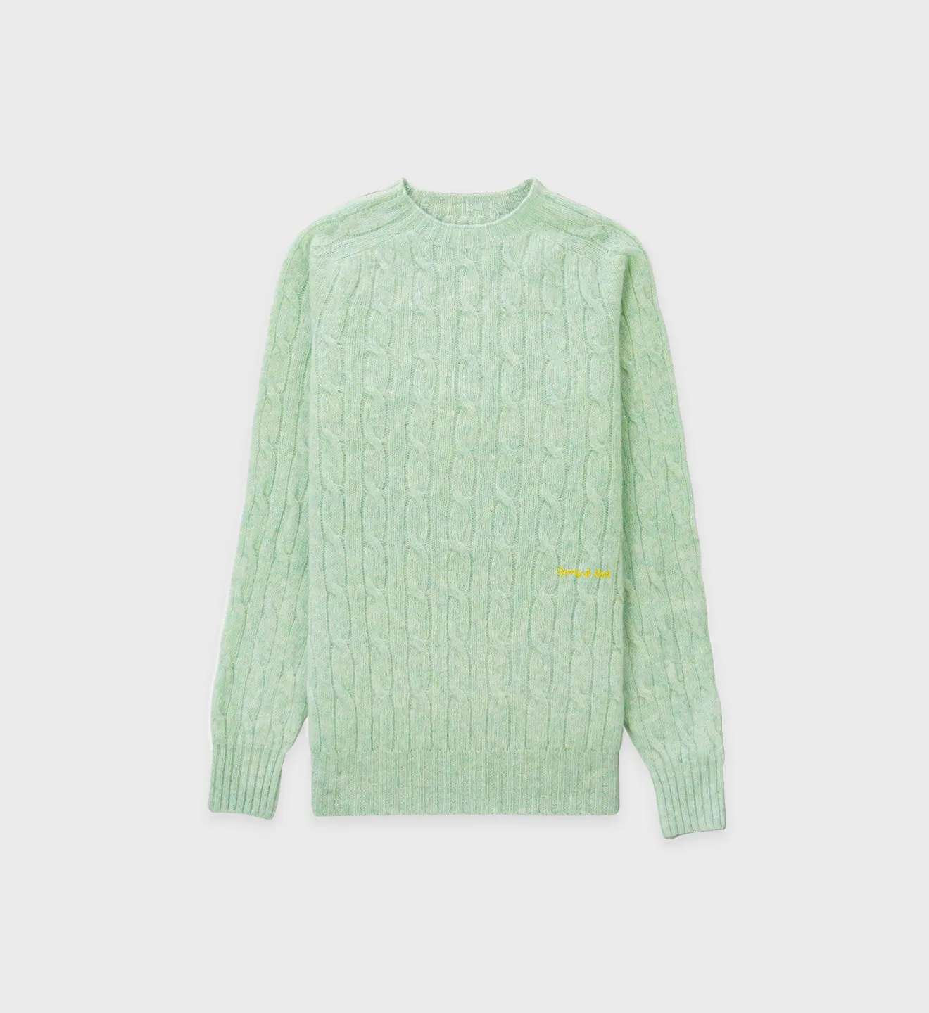 Classic Logo Cableknit Sweater - Menta sold by Sporty and Rich