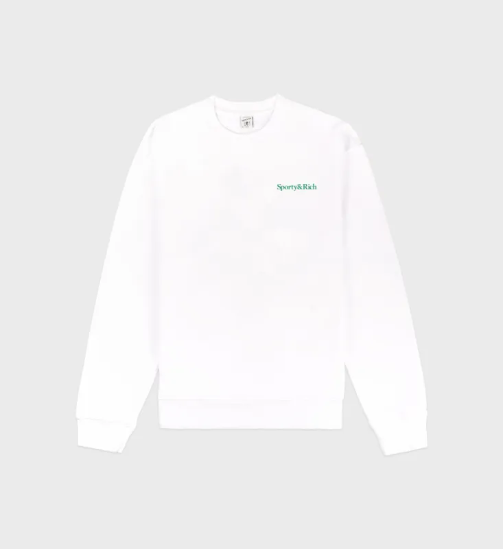 Drink More Water Crewneck - White/Verde sold by Sporty and Rich