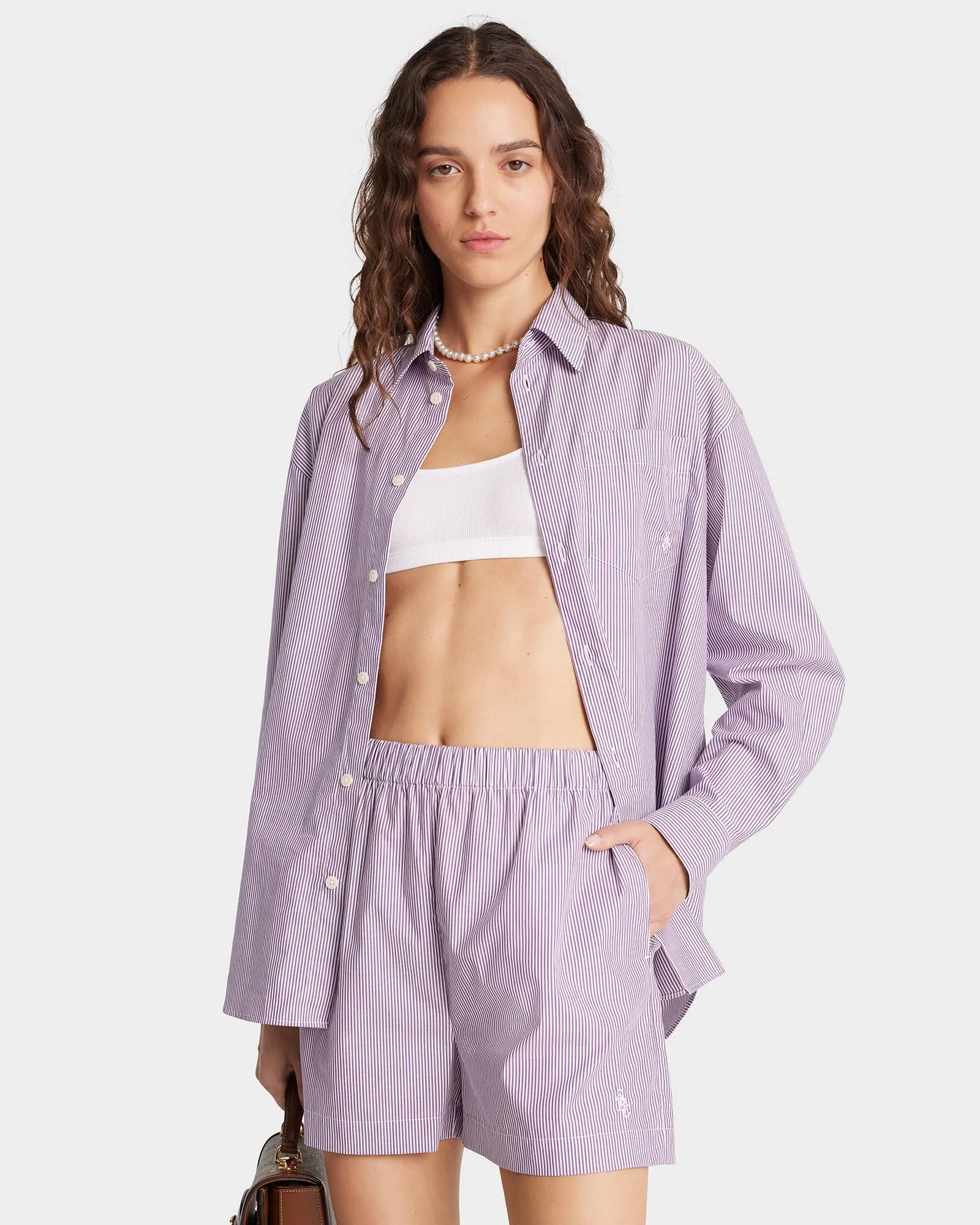 SRC Oversized Shirt - Purple Striped sold by Sporty and Rich product image thumbnail 3