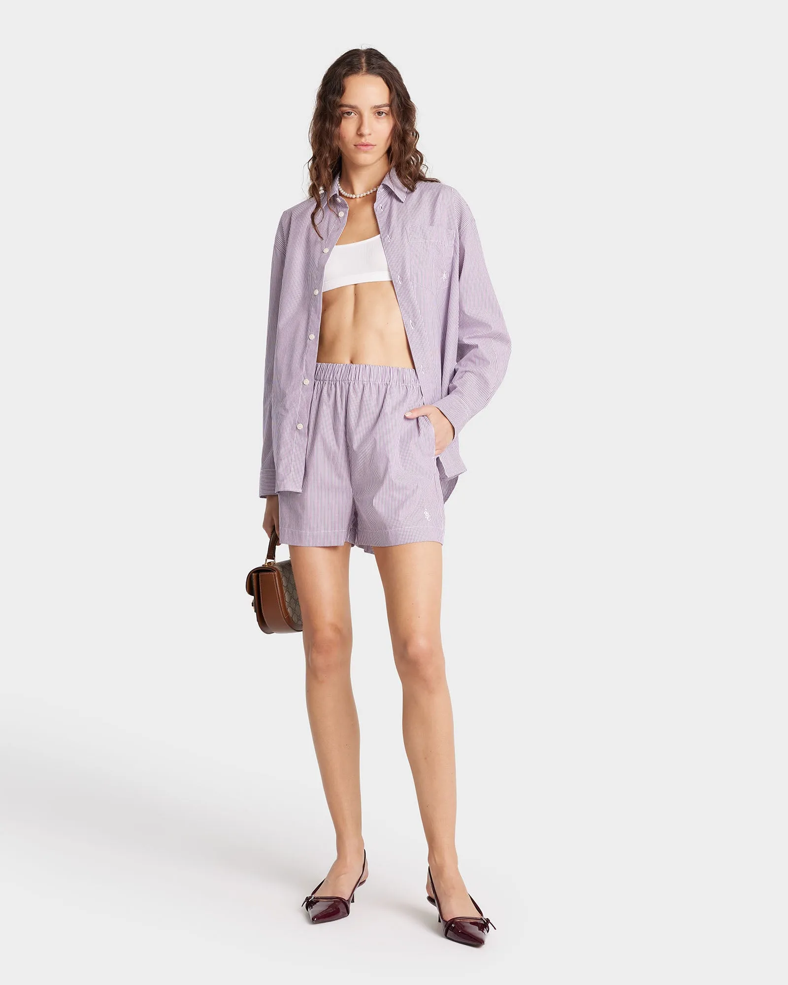 SRC Oversized Shirt - Purple Striped sold by Sporty and Rich product image thumbnail 4