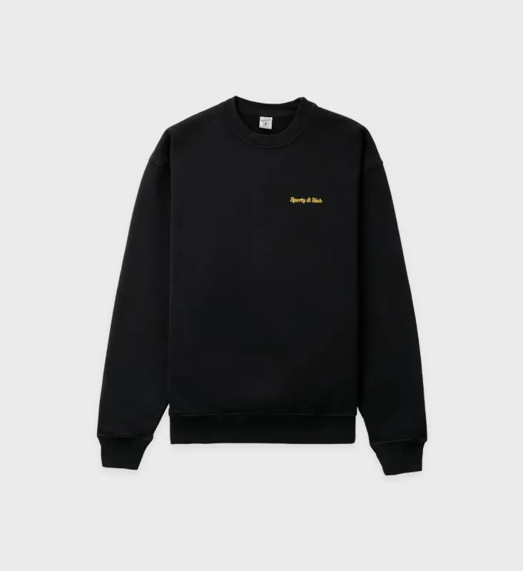 Classic Logo Crewneck - Black sold by Sporty and Rich