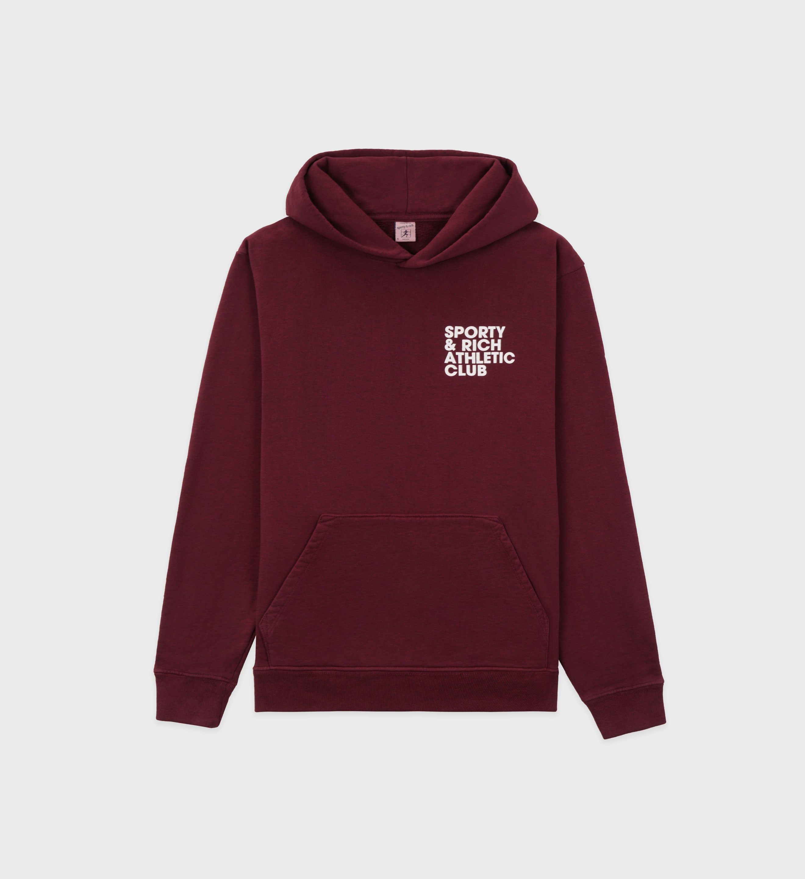 Exercise Often Hoodie - Merlot/White sold by Sporty and Rich