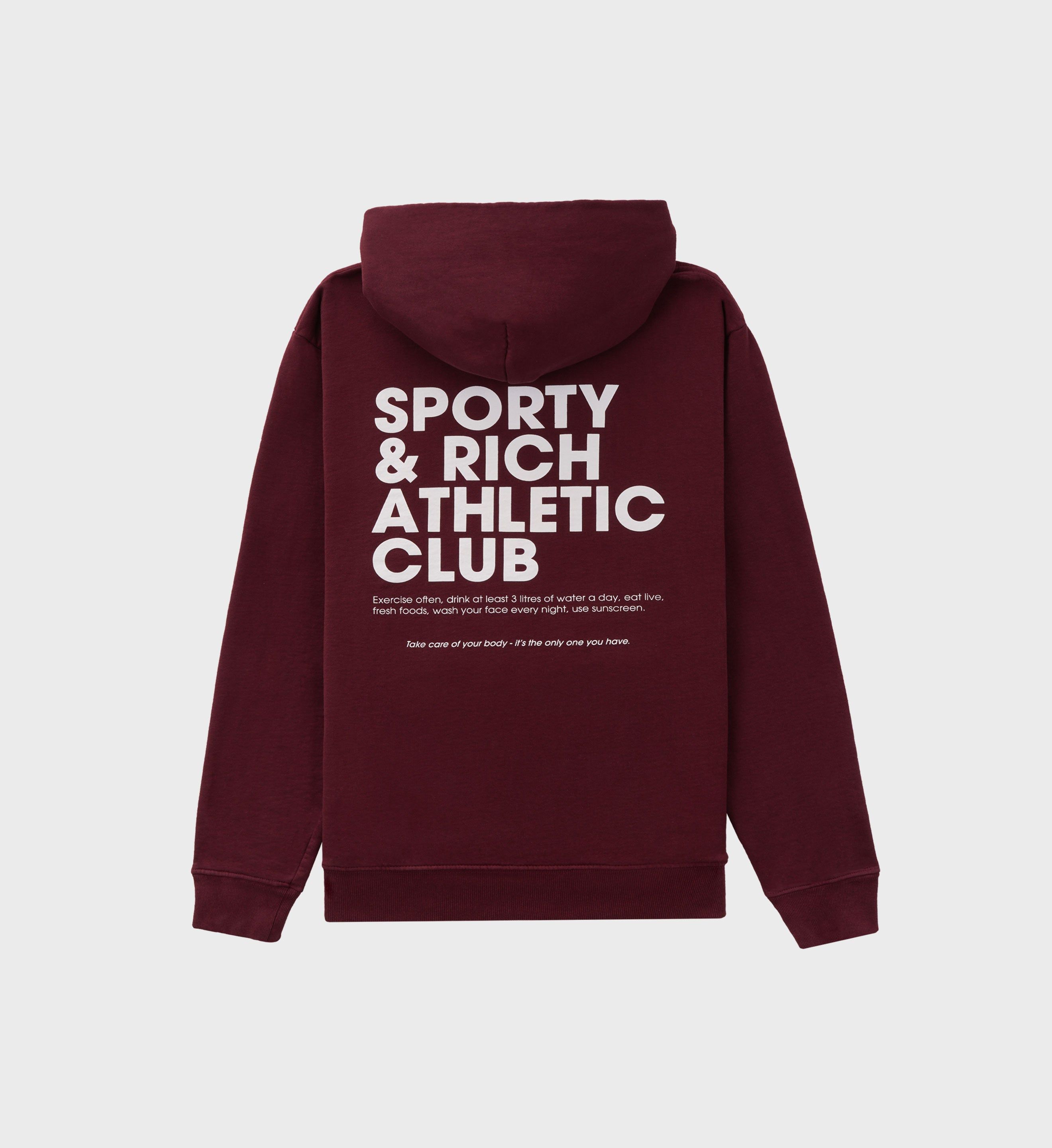 Exercise Often Hoodie - Merlot/White sold by Sporty and Rich product image thumbnail 2
